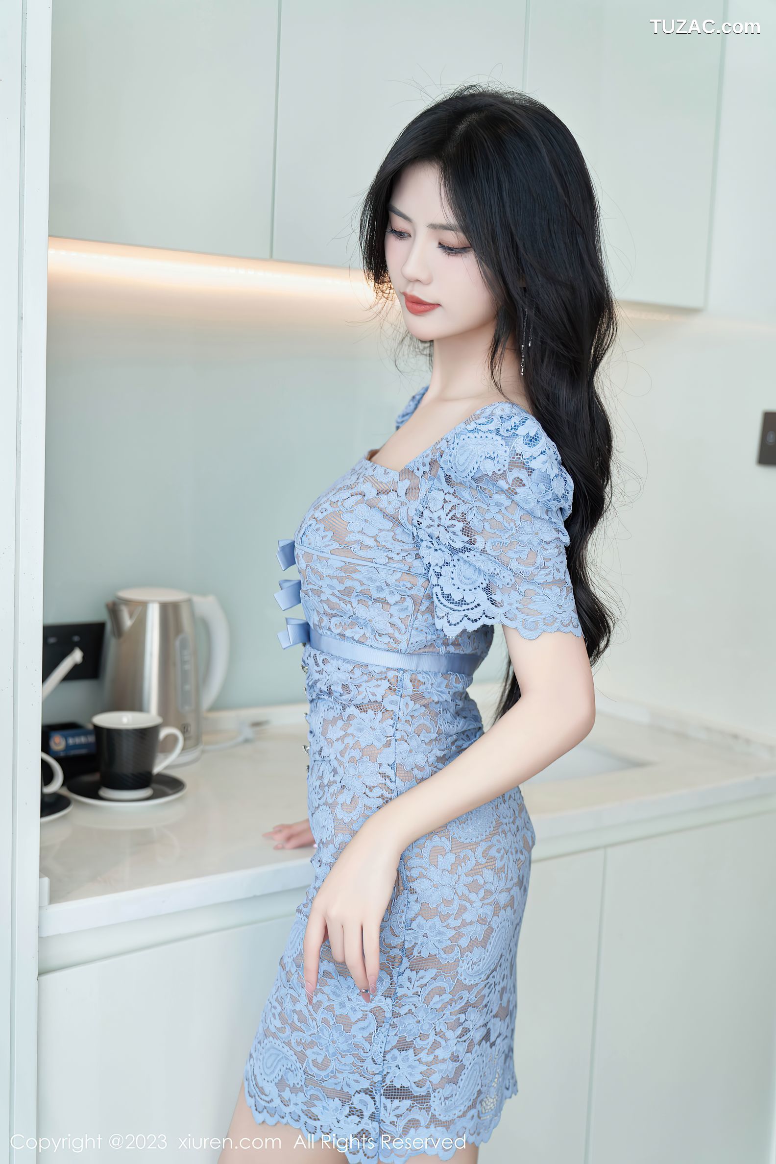 XiuRen秀人网-6998-浅浅Danny-轻透连衣短裙性感黑色蕾丝情趣内衣-2023.06.29