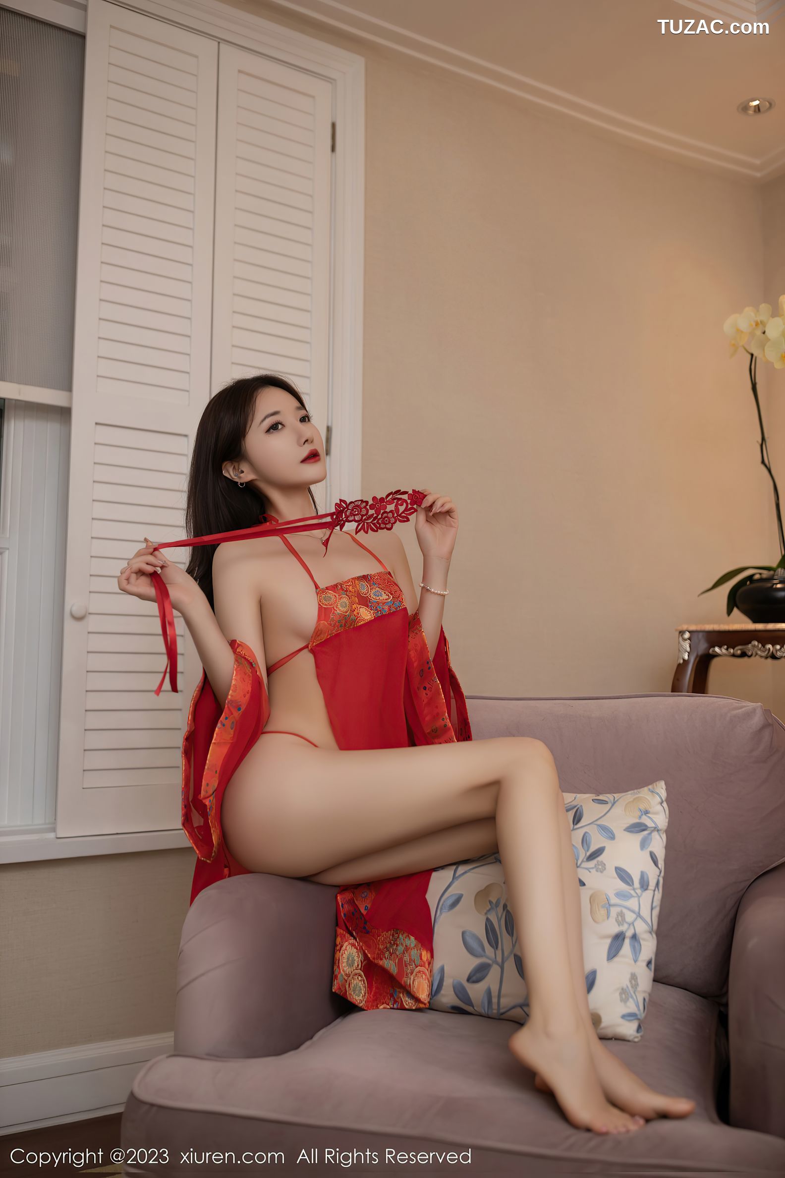 XiuRen秀人网-7008-鱼子酱Fish-红色丝绸泰国旅拍-2023.06.30