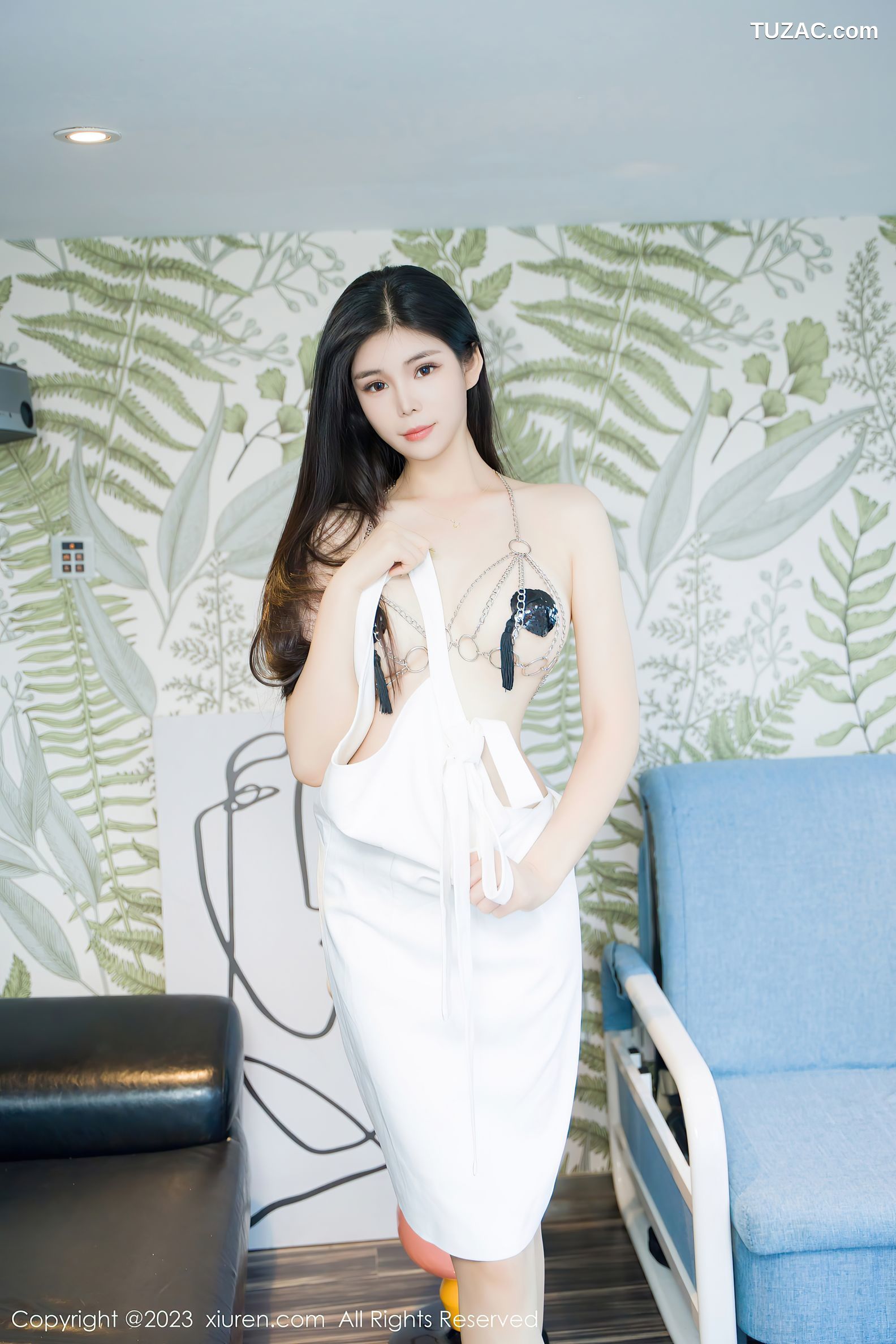 XiuRen秀人网-7012-雪糕CiCi-白短连衣裙情趣内衣-2023.07.03