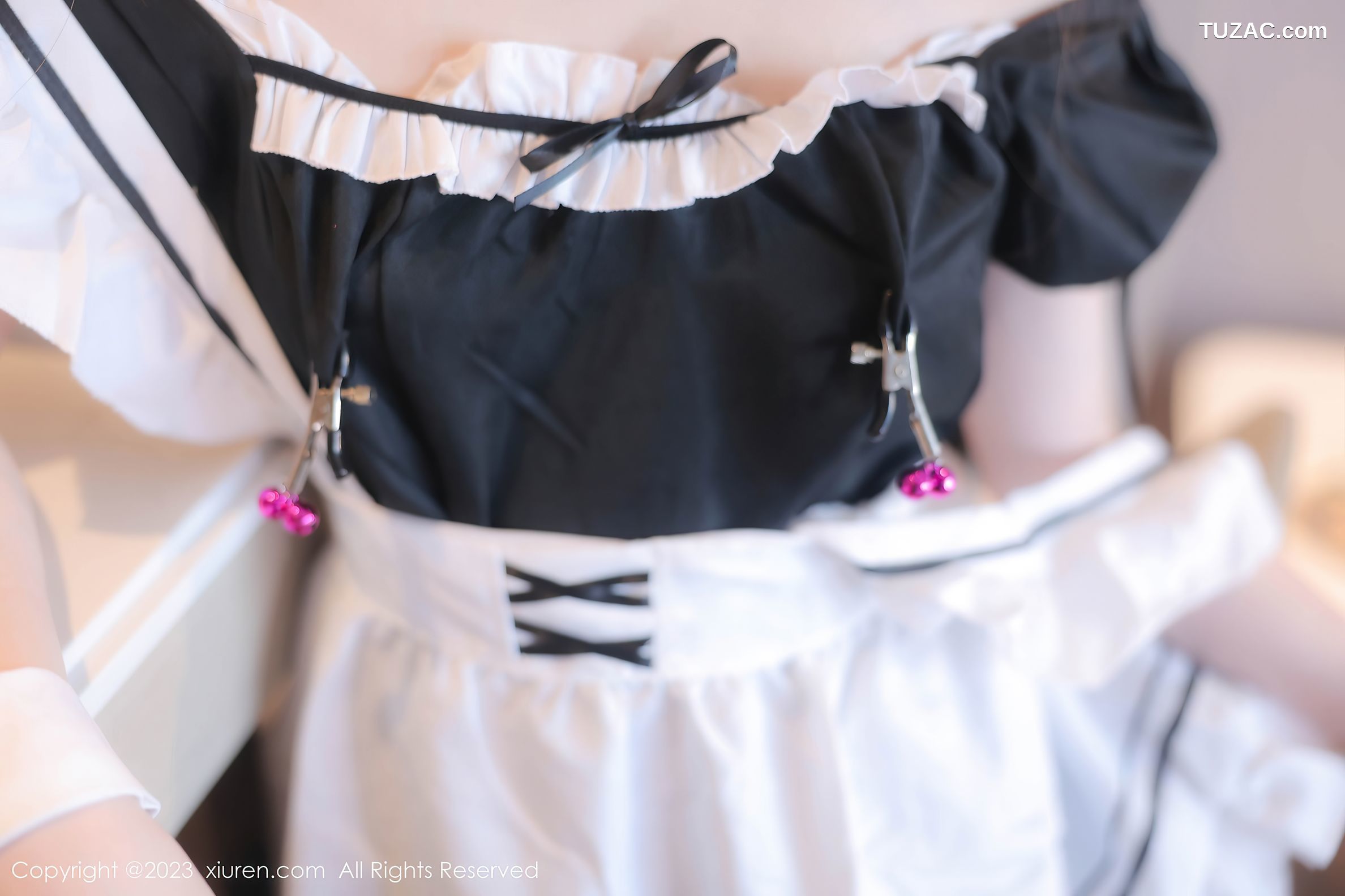 XiuRen秀人网-7034-林悠悠-黑色女仆黑丝-2023.07.06