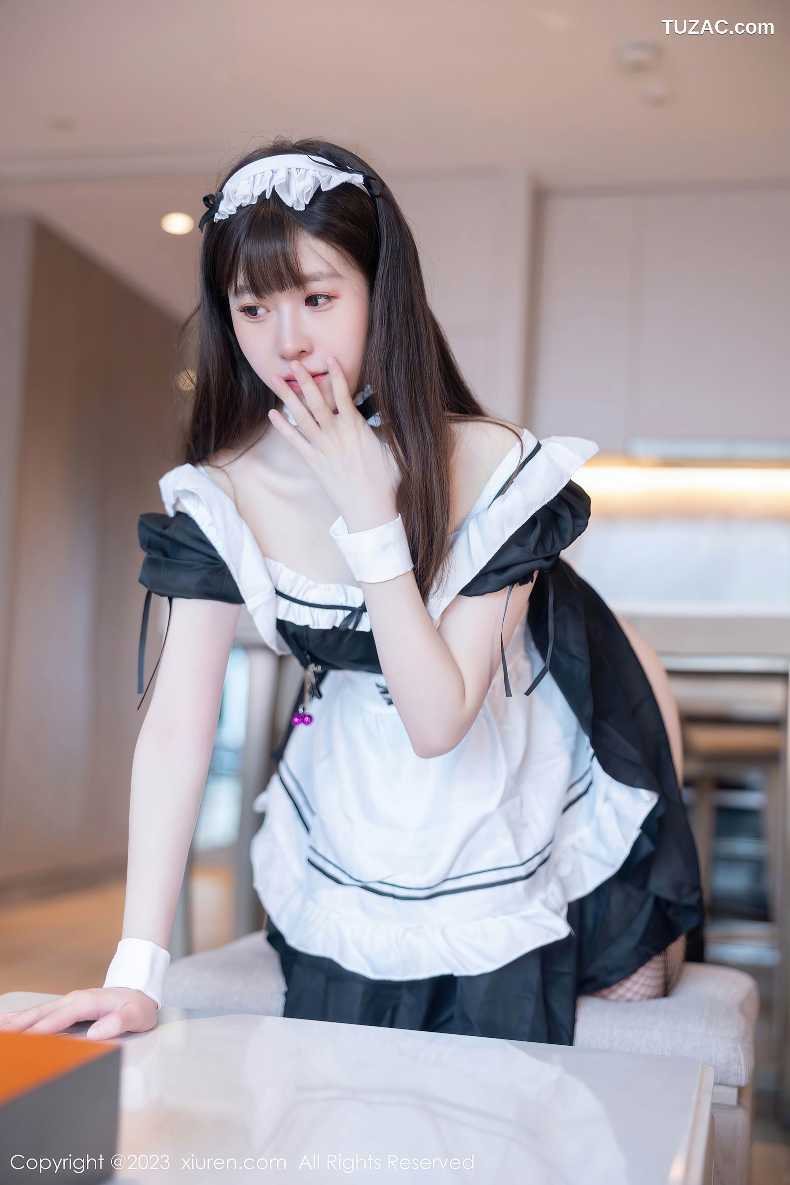 XiuRen秀人网-7034-林悠悠-黑色女仆黑丝-2023.07.06