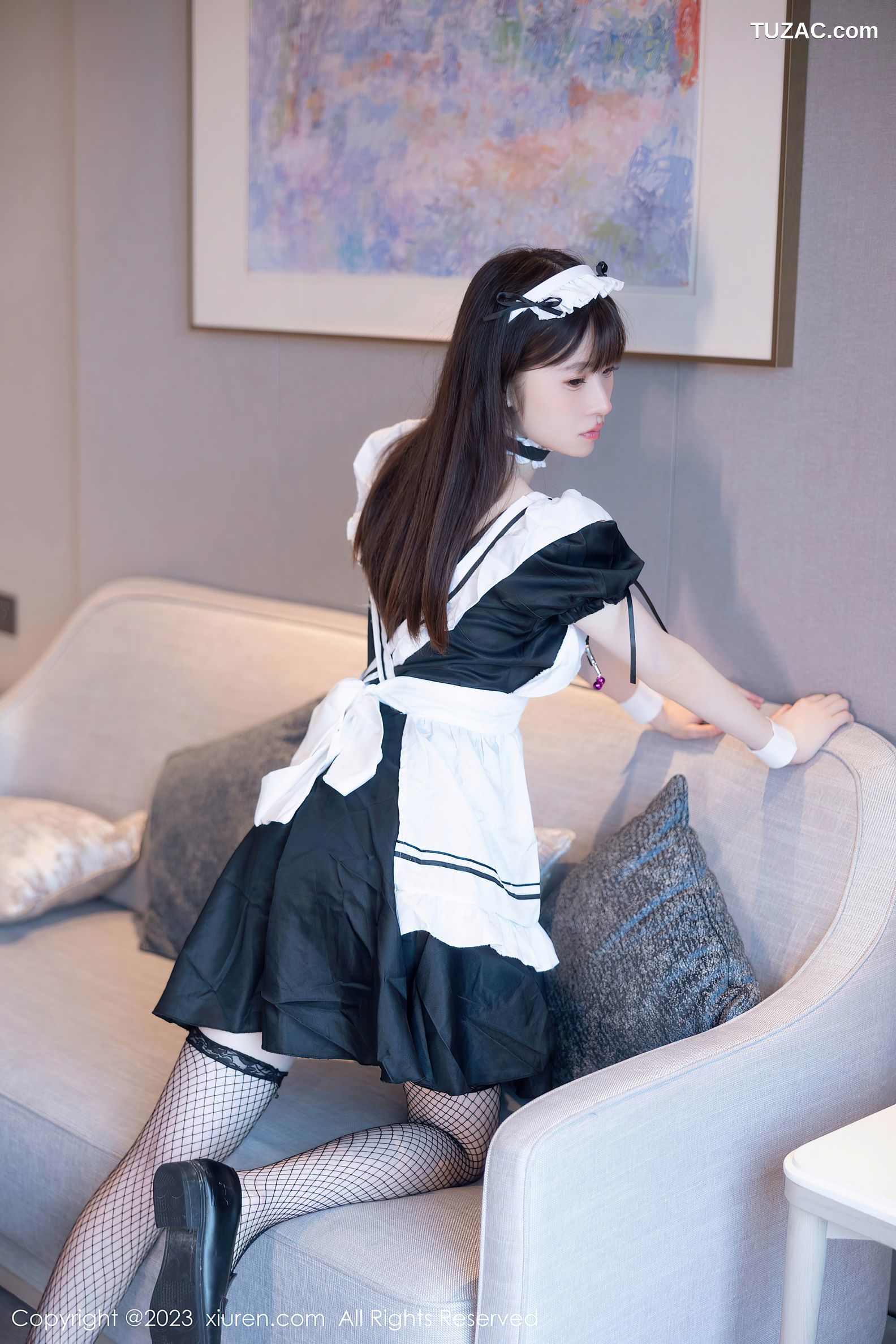 XiuRen秀人网-7034-林悠悠-黑色女仆黑丝-2023.07.06