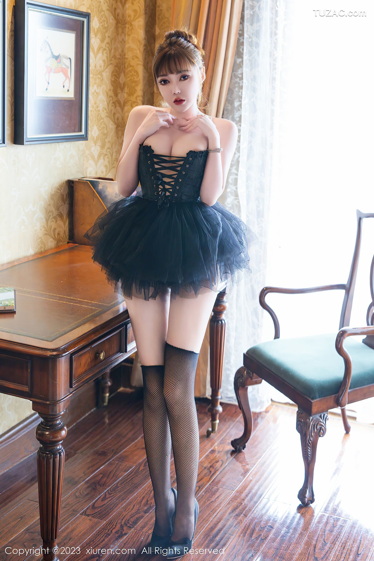 XiuRen秀人网-7057-萌汉药baby-黑色舞裙性感黑丝-2023.07.11