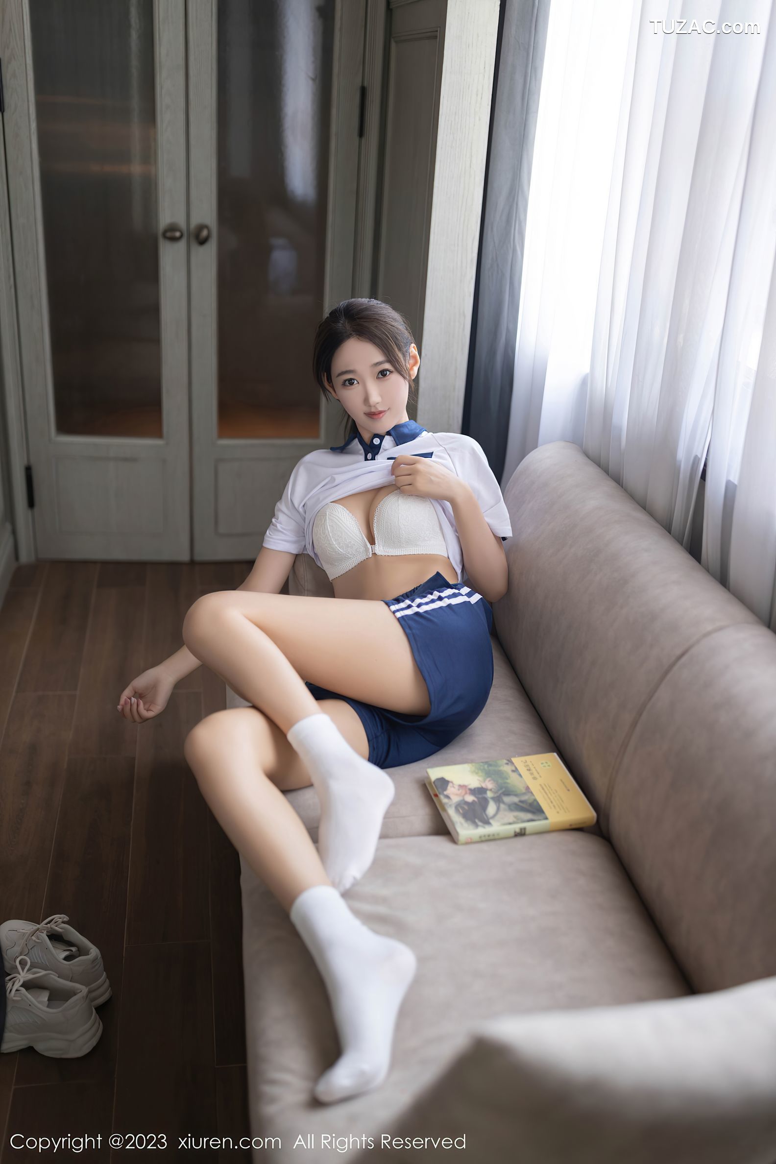 XiuRen秀人网-7091-唐安琪-白色学生装白色内衣-2023.07.17