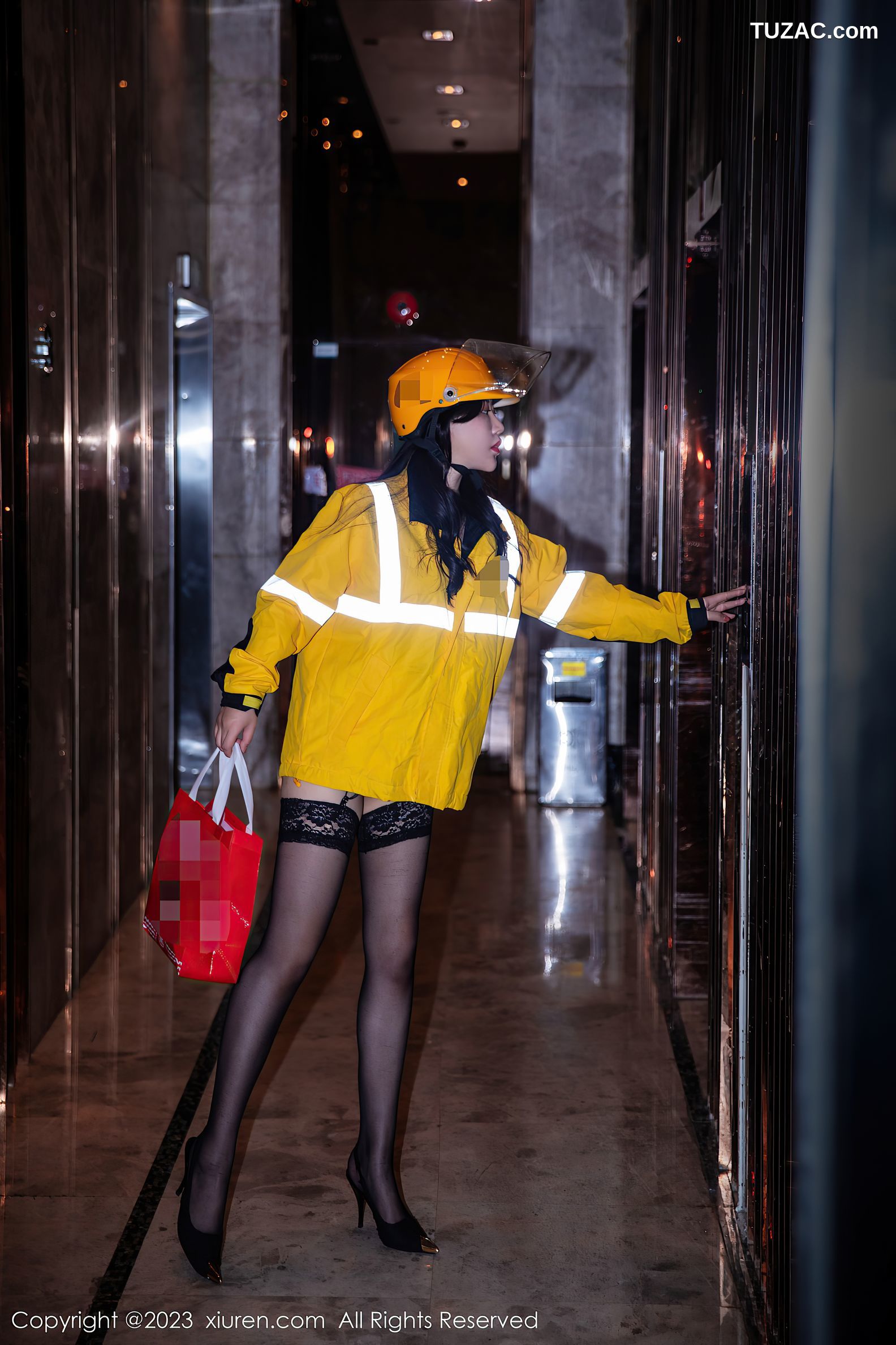 XiuRen秀人网-7093-王婉悠Queen-外卖员黑蕾丝内衣黑丝-2023.07.18