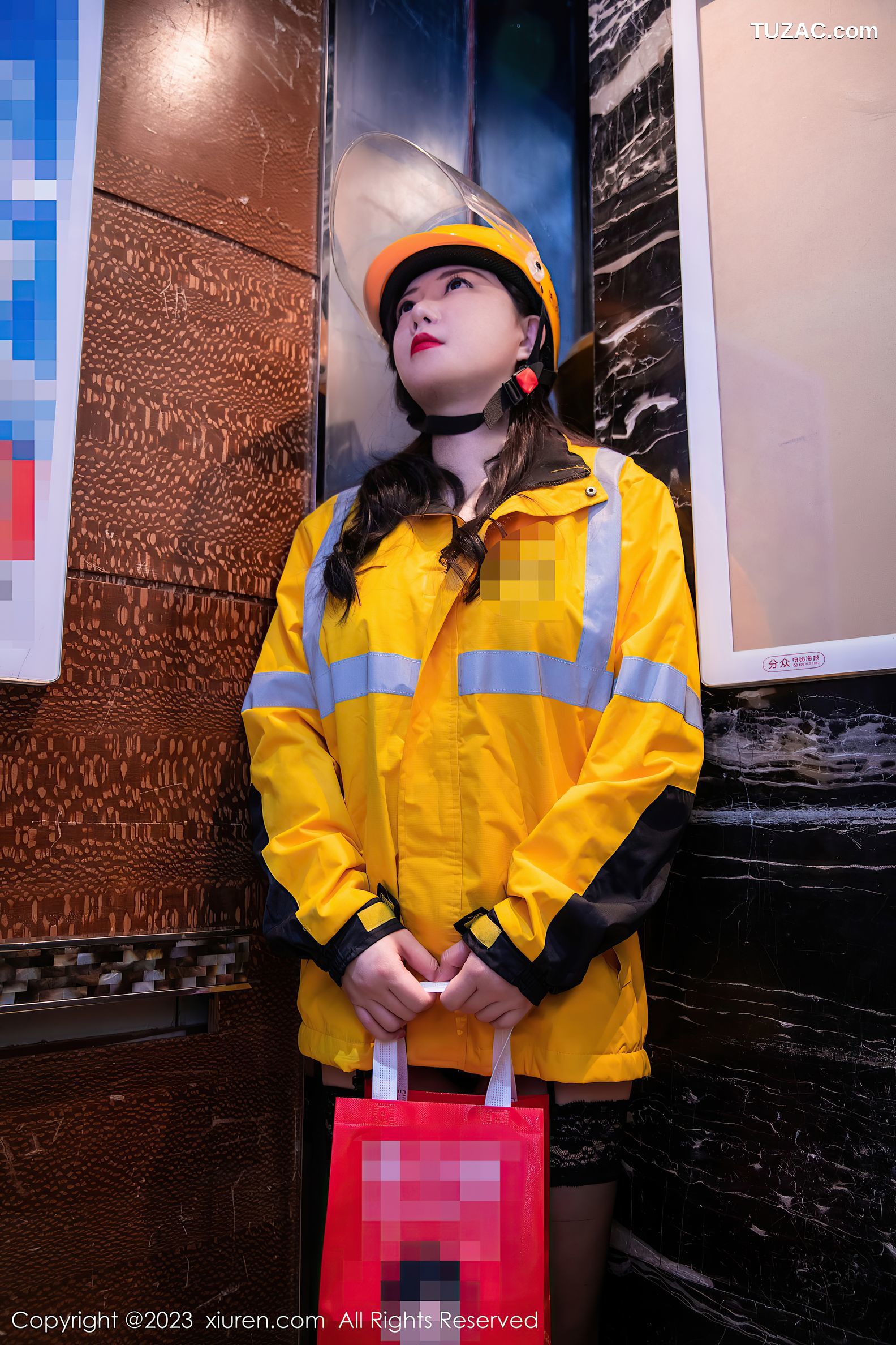 XiuRen秀人网-7093-王婉悠Queen-外卖员黑蕾丝内衣黑丝-2023.07.18