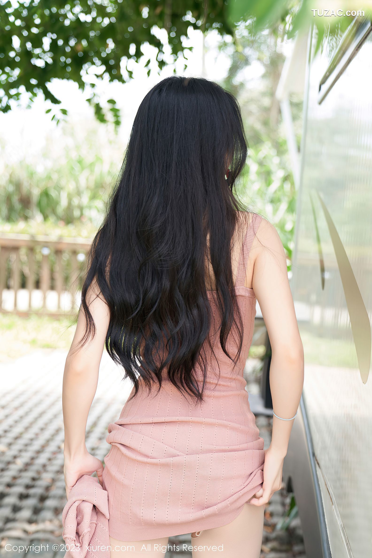 XiuRen秀人网-7137-浅浅Danny-户外粉色吊带裙SM绑缚-2023.07.26