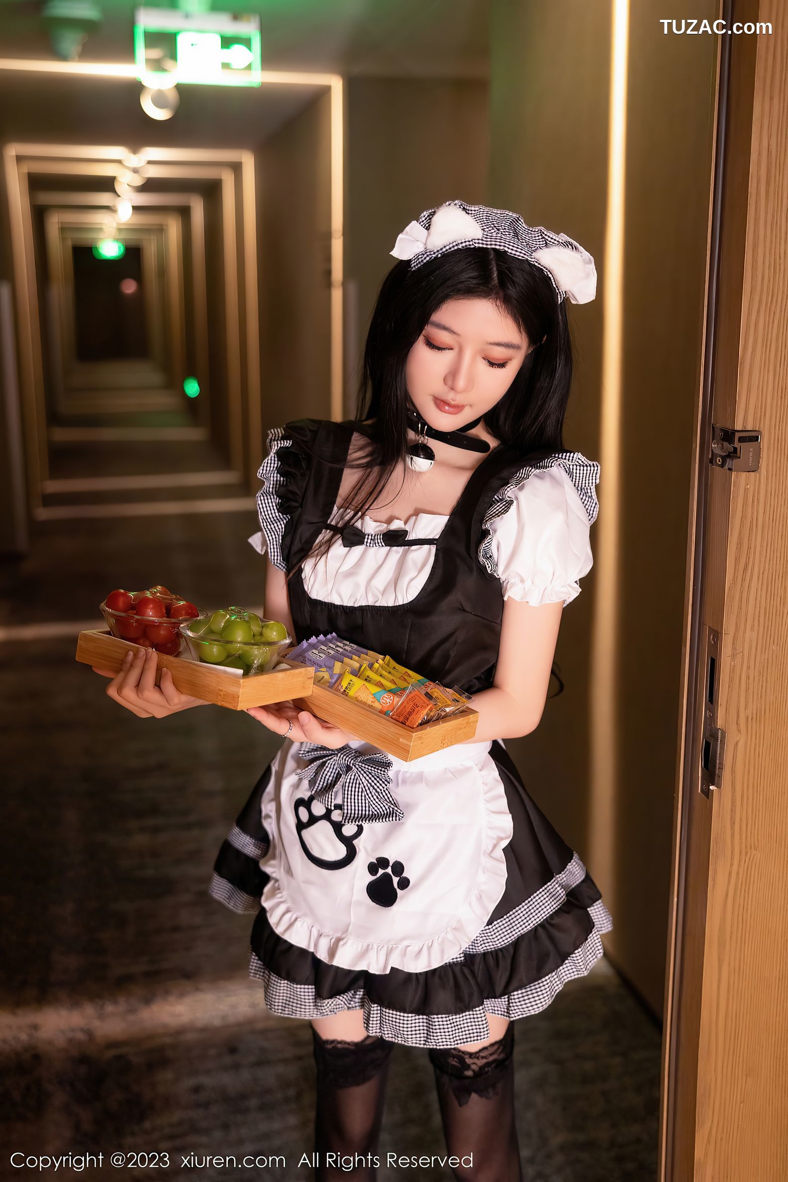 XiuRen秀人网-7237-幼幼-黑白女仆装白色内衣-2023.08.15