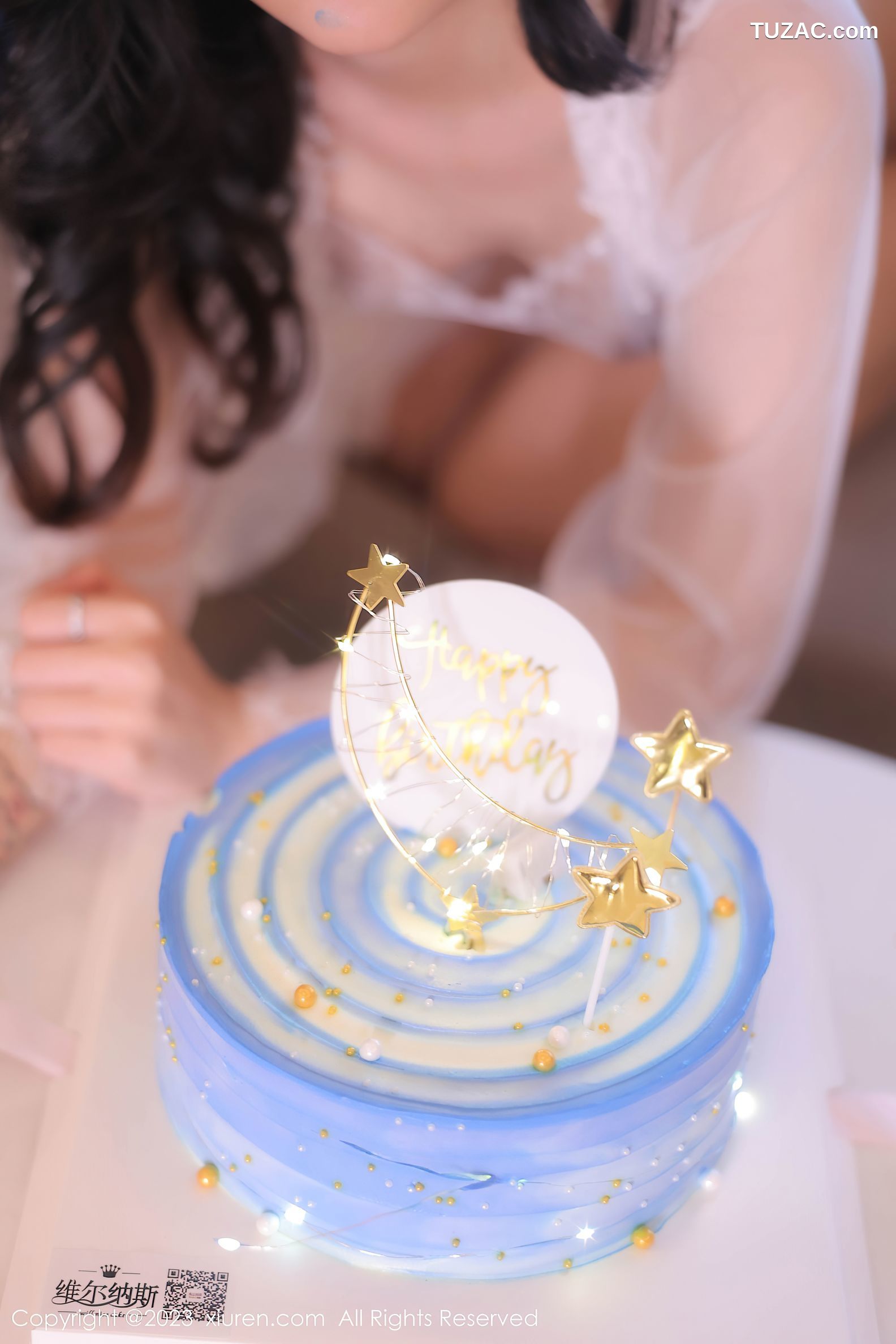 XiuRen秀人网-7348-幼幼-生日主题白纱服饰白色蕾丝内衣爆乳-2023.09.06