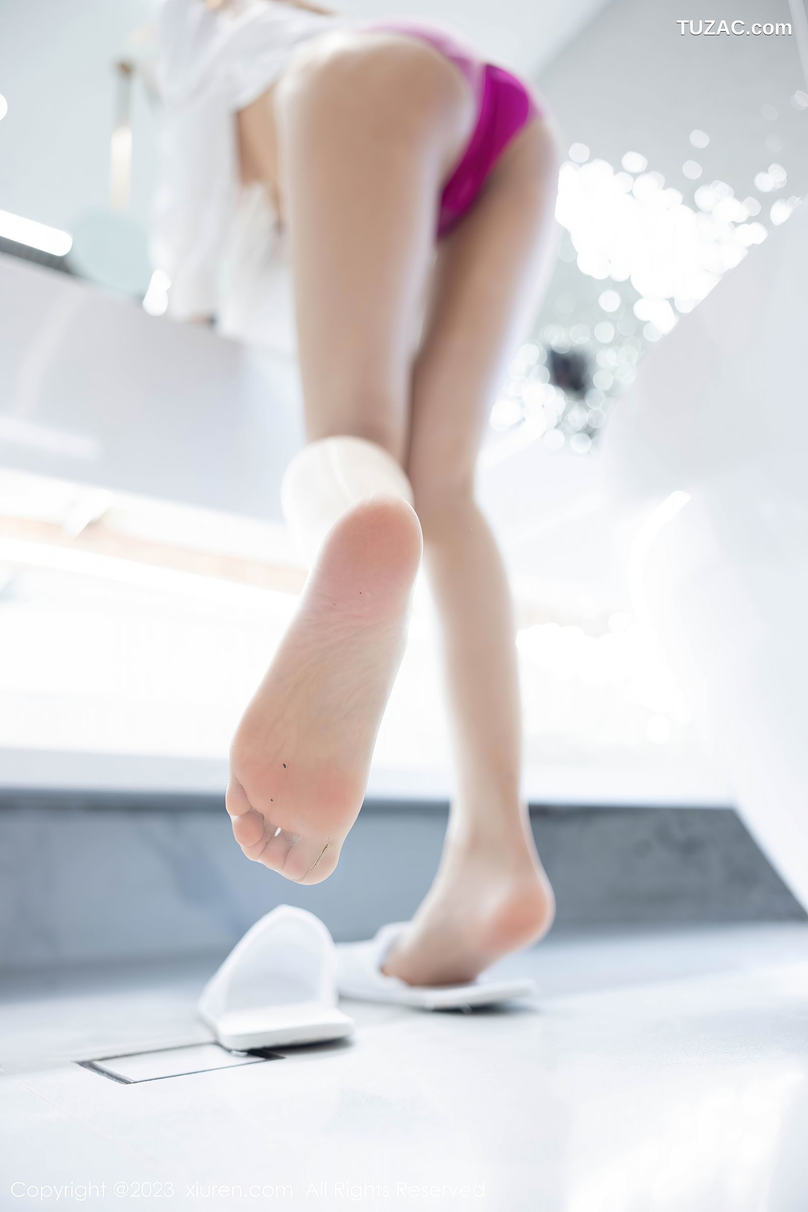 XiuRen秀人网-7358-绮里嘉ula-白衬衫玫红色内衣-2023.09.08