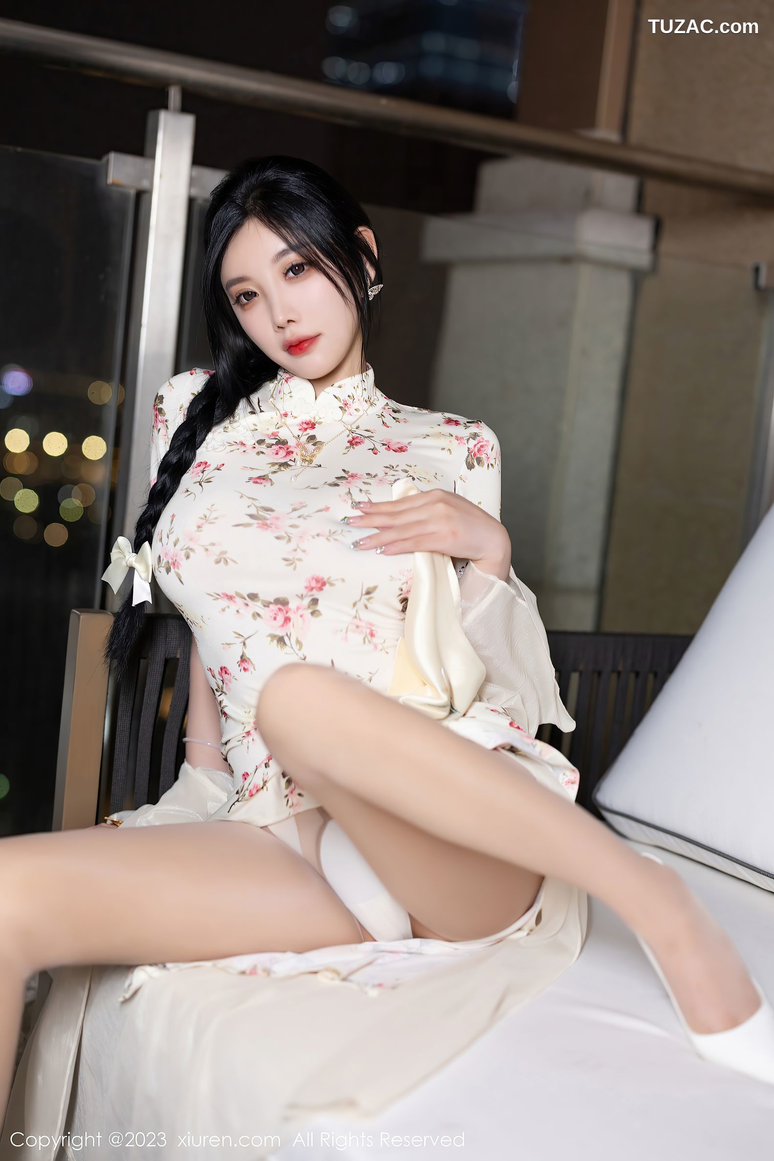 XiuRen秀人网-7363-杨晨晨Yome-白色红碎花旗袍浴室湿身-2023.09.08