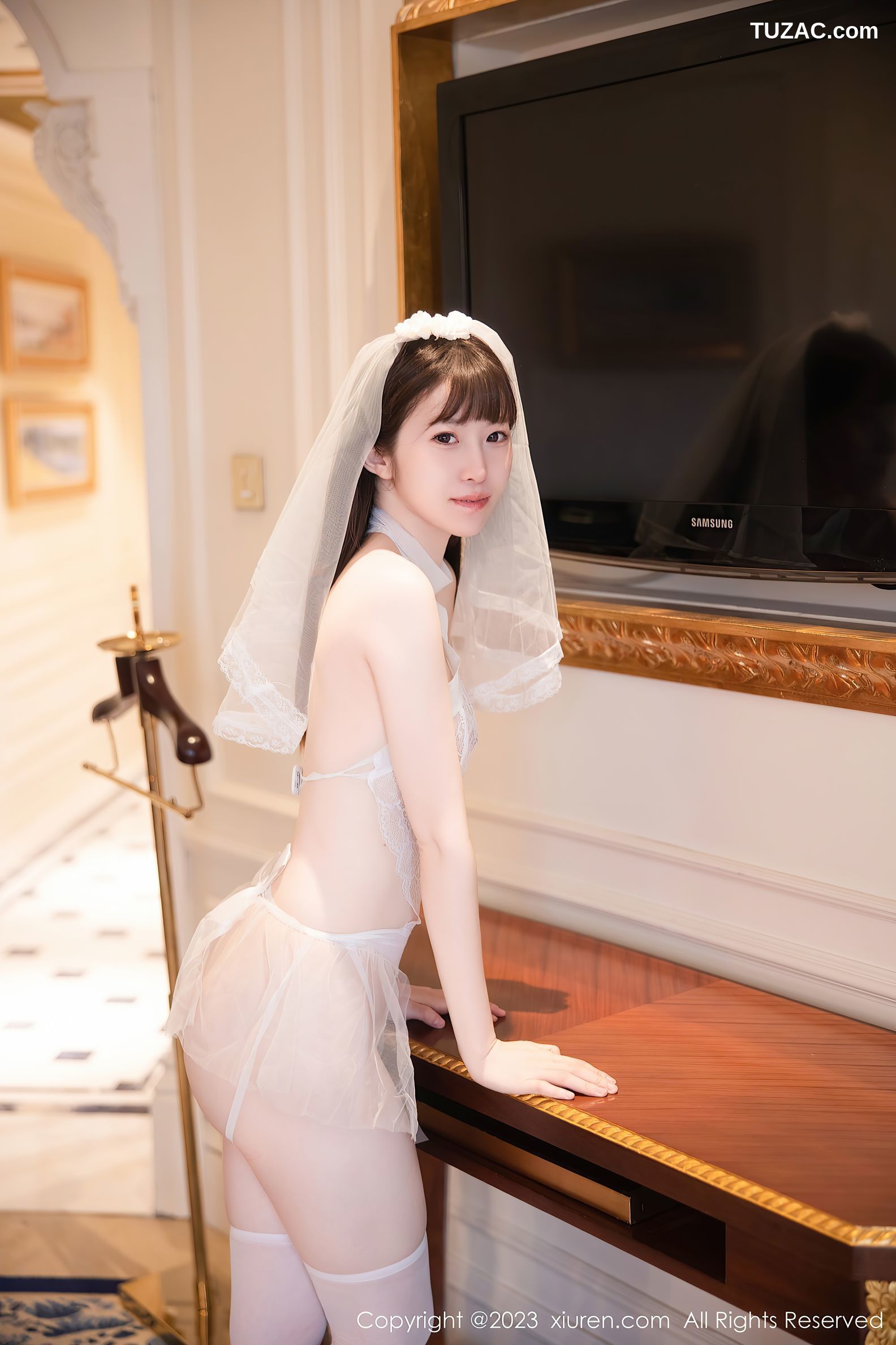 XiuRen秀人网-7421-林悠悠-白色蕾丝情趣婚纱-2023.09.21