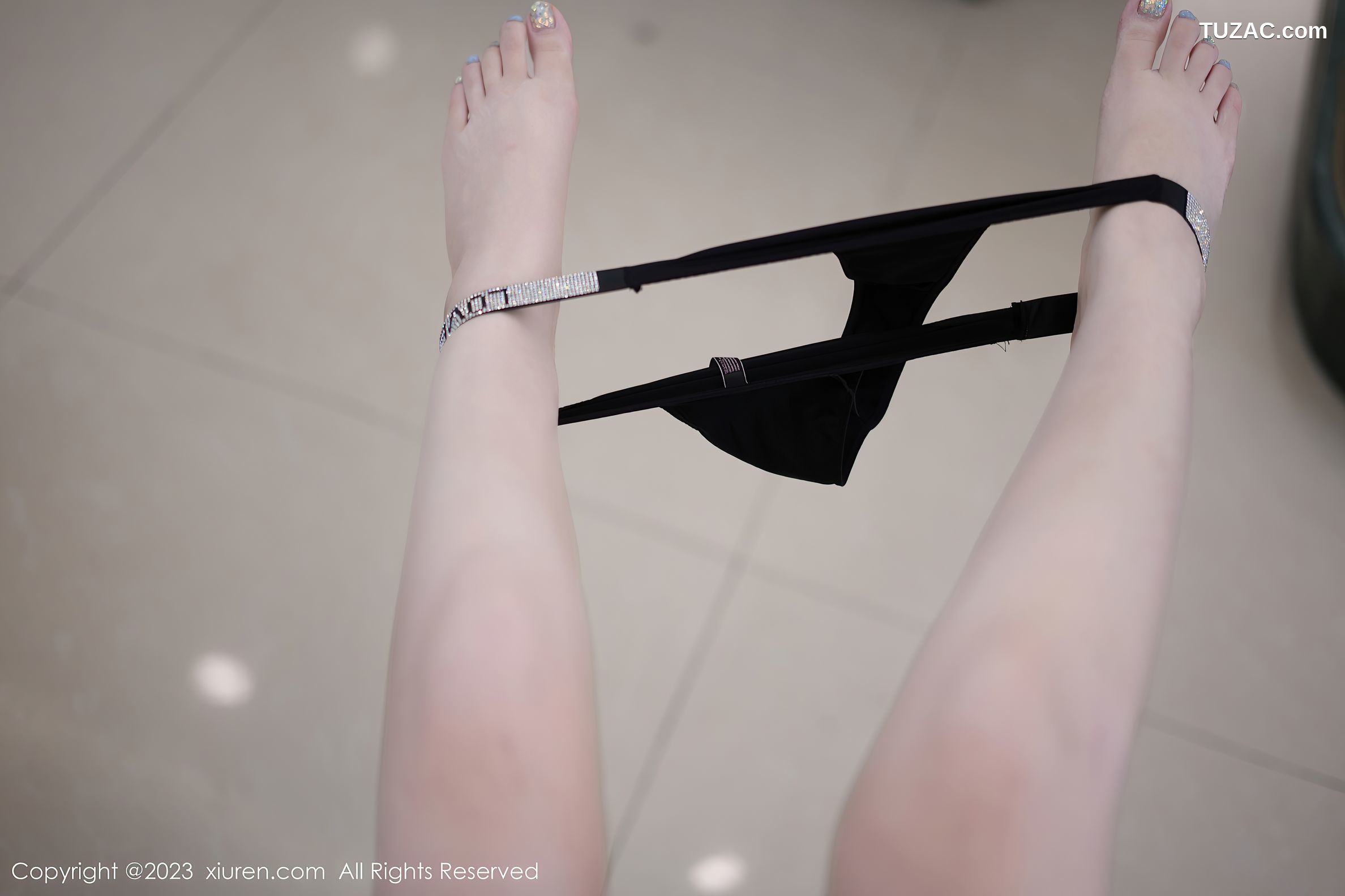 XiuRen秀人网-7427-妲己_Toxic-黑色长礼裙黑色丁字裤-2023.09.22