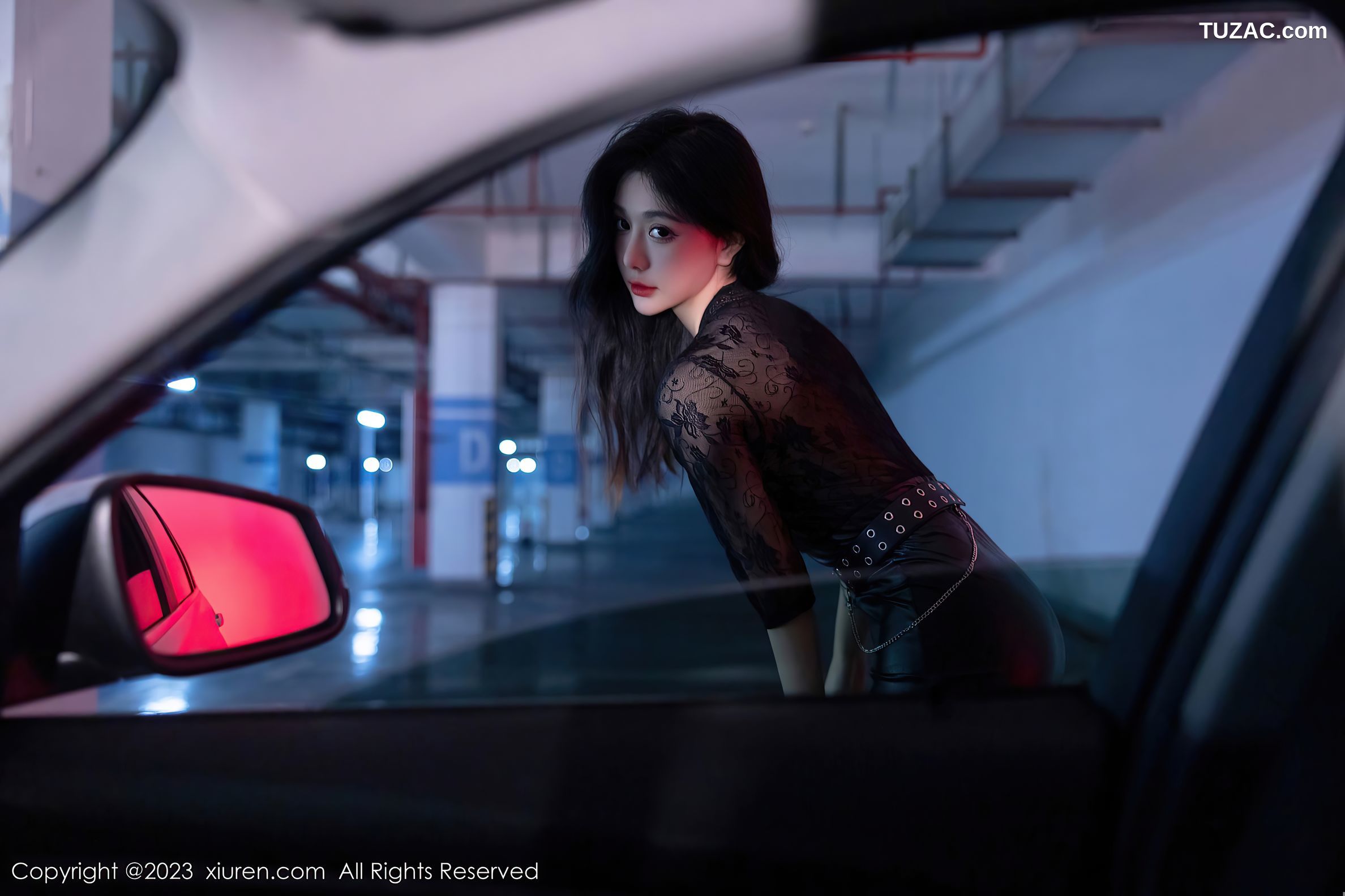 XiuRen秀人网-7431-幼幼-车内场景-黑色蕾丝情趣服饰-2023.09.22