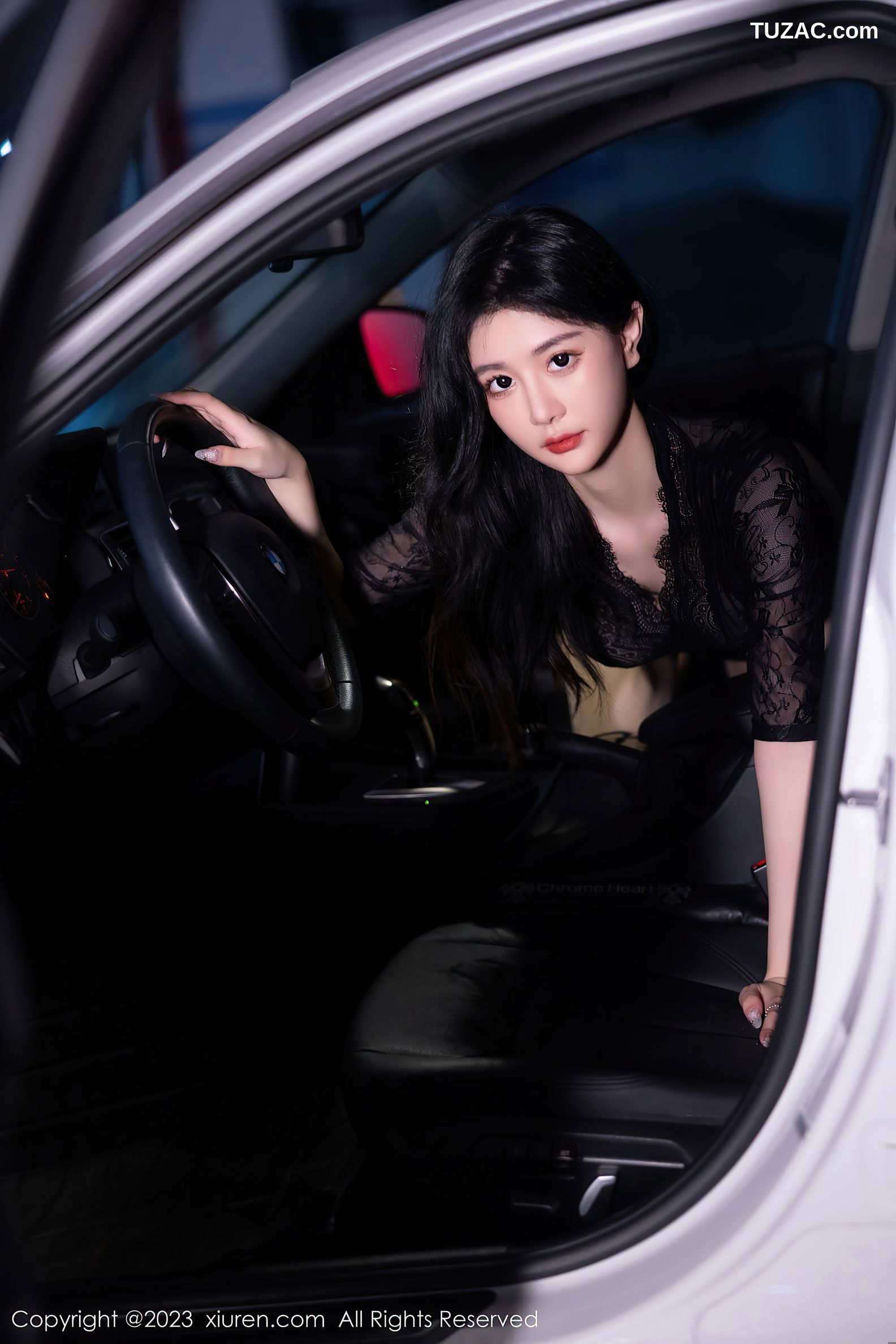 XiuRen秀人网-7431-幼幼-车内场景-黑色蕾丝情趣服饰-2023.09.22