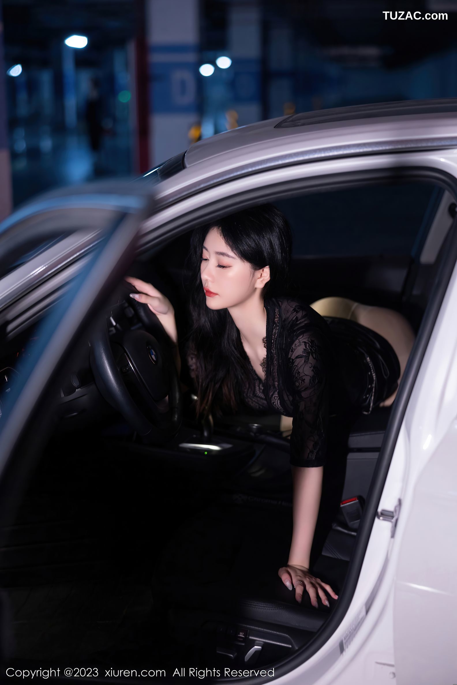 XiuRen秀人网-7431-幼幼-车内场景-黑色蕾丝情趣服饰-2023.09.22