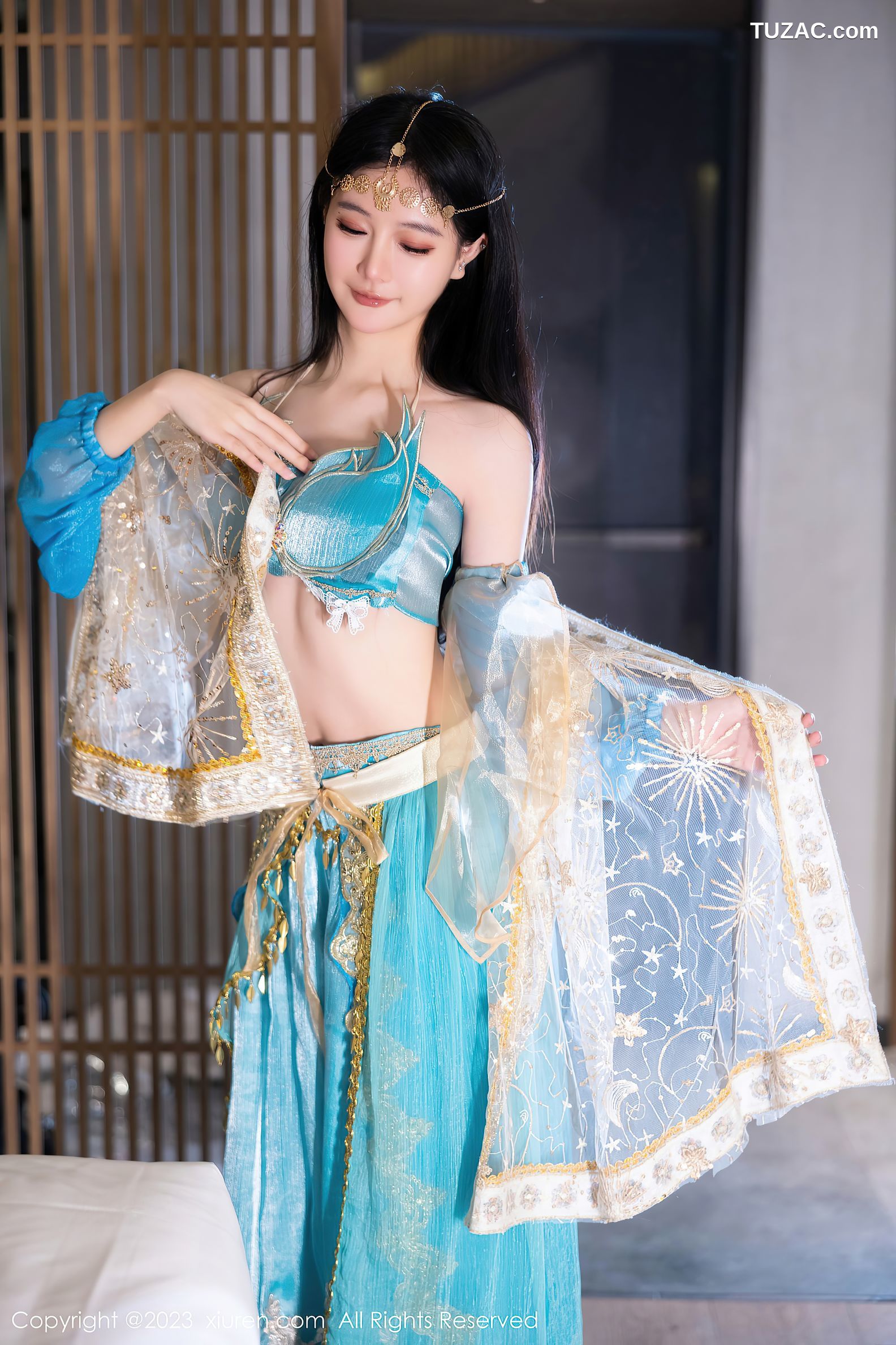 XiuRen秀人网-7469-幼幼-蓝色西域舞娘服饰-2023.10.07