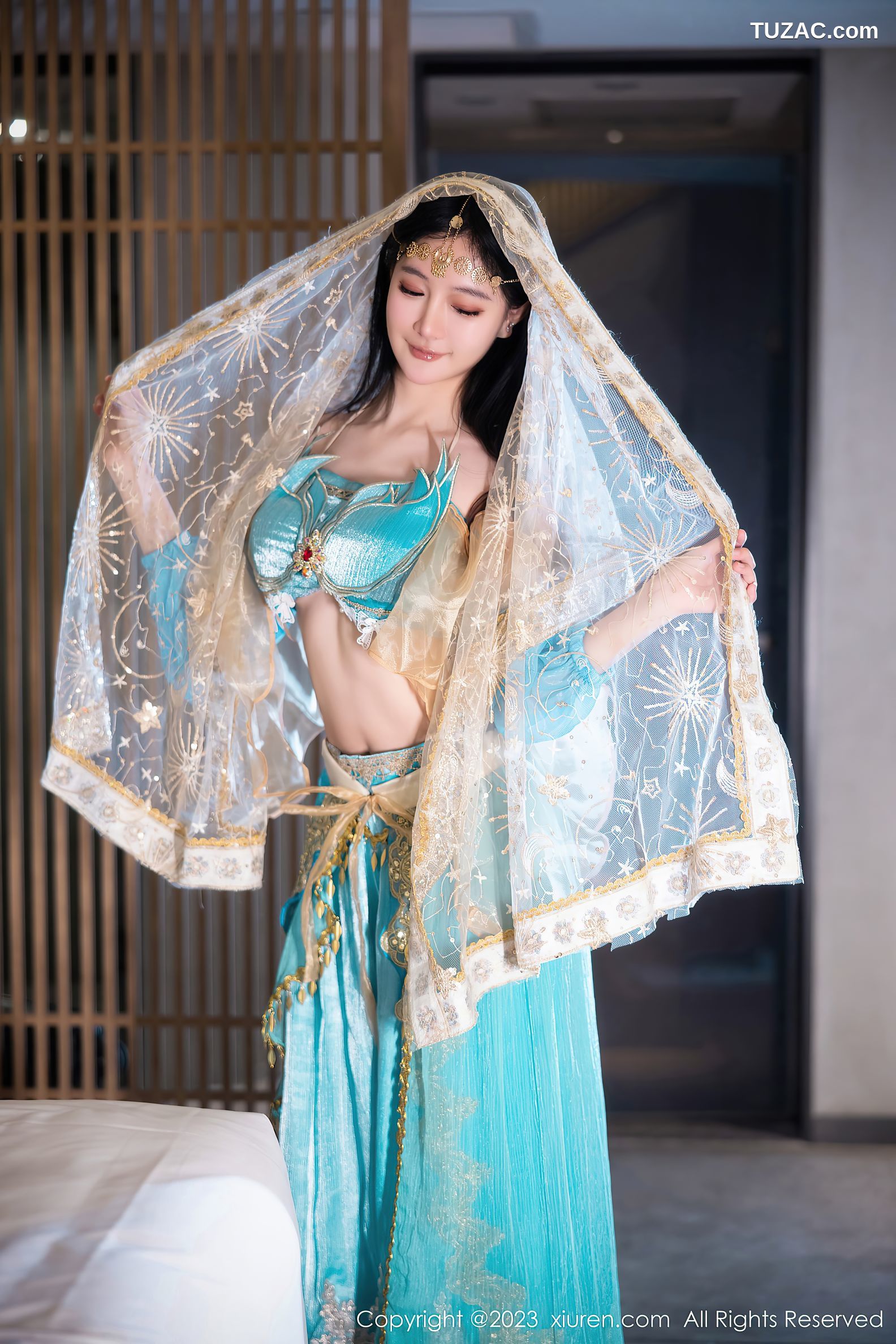 XiuRen秀人网-7469-幼幼-蓝色西域舞娘服饰-2023.10.07