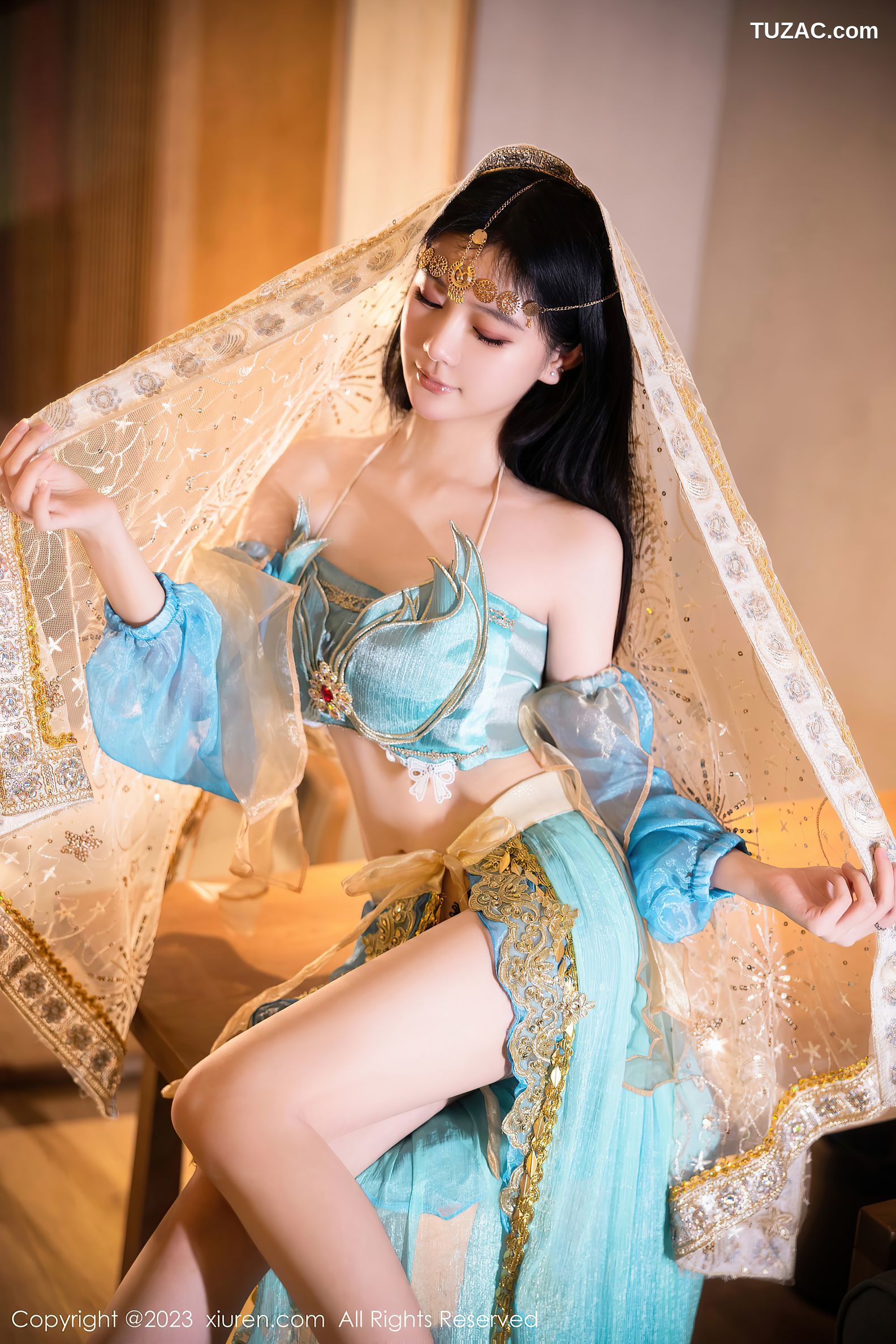 XiuRen秀人网-7469-幼幼-蓝色西域舞娘服饰-2023.10.07