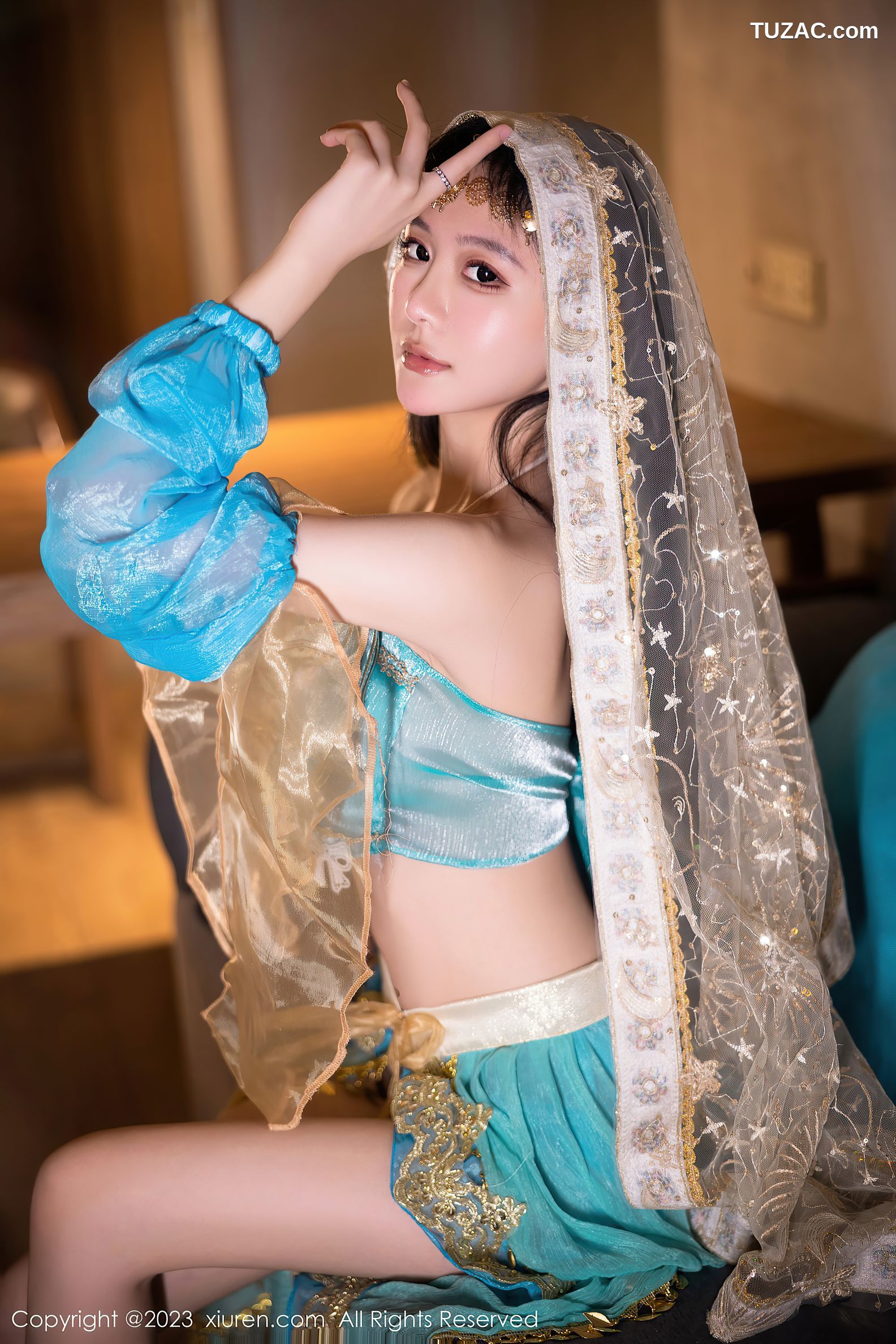 XiuRen秀人网-7469-幼幼-蓝色西域舞娘服饰-2023.10.07