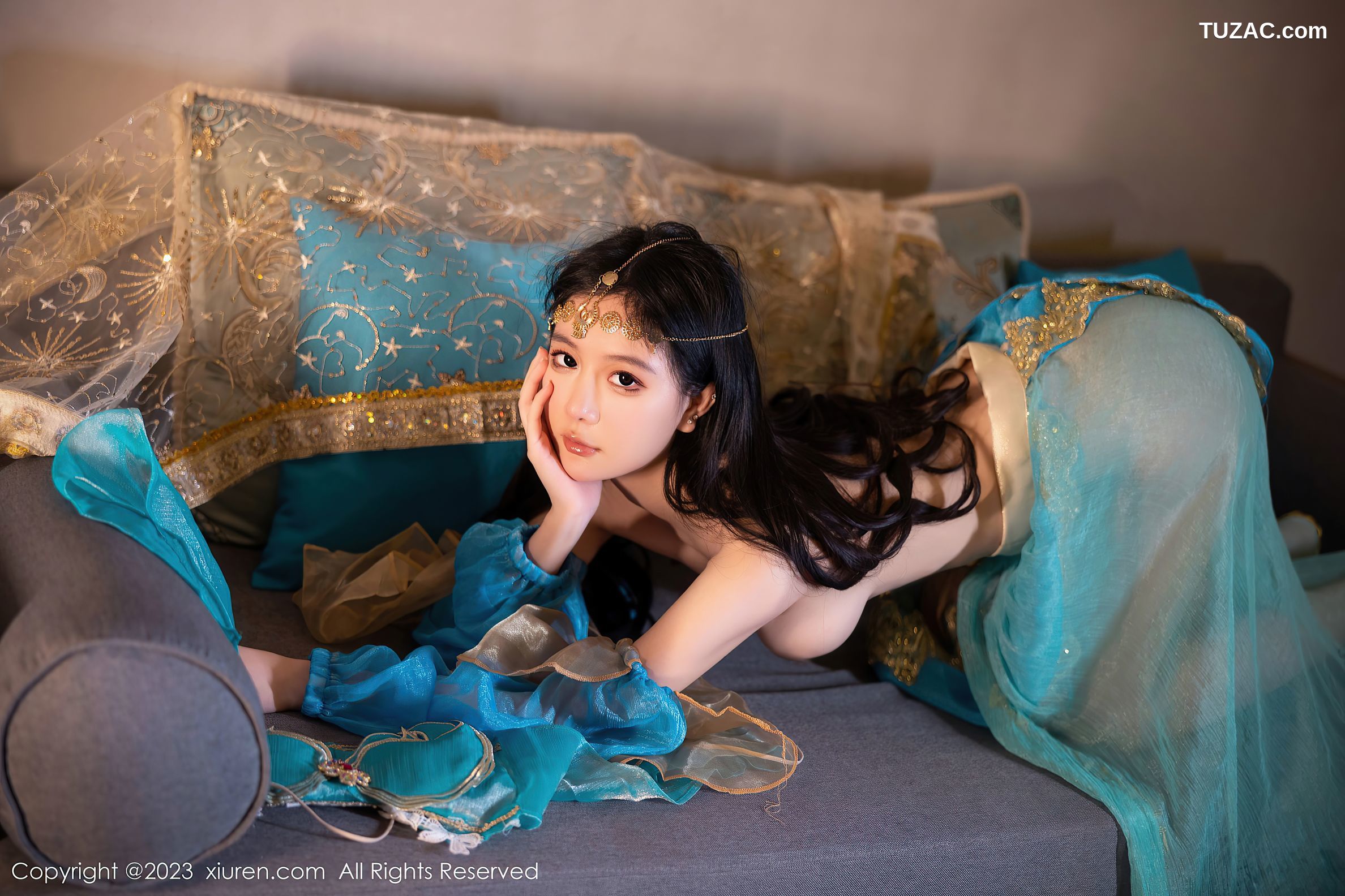 XiuRen秀人网-7469-幼幼-蓝色西域舞娘服饰-2023.10.07