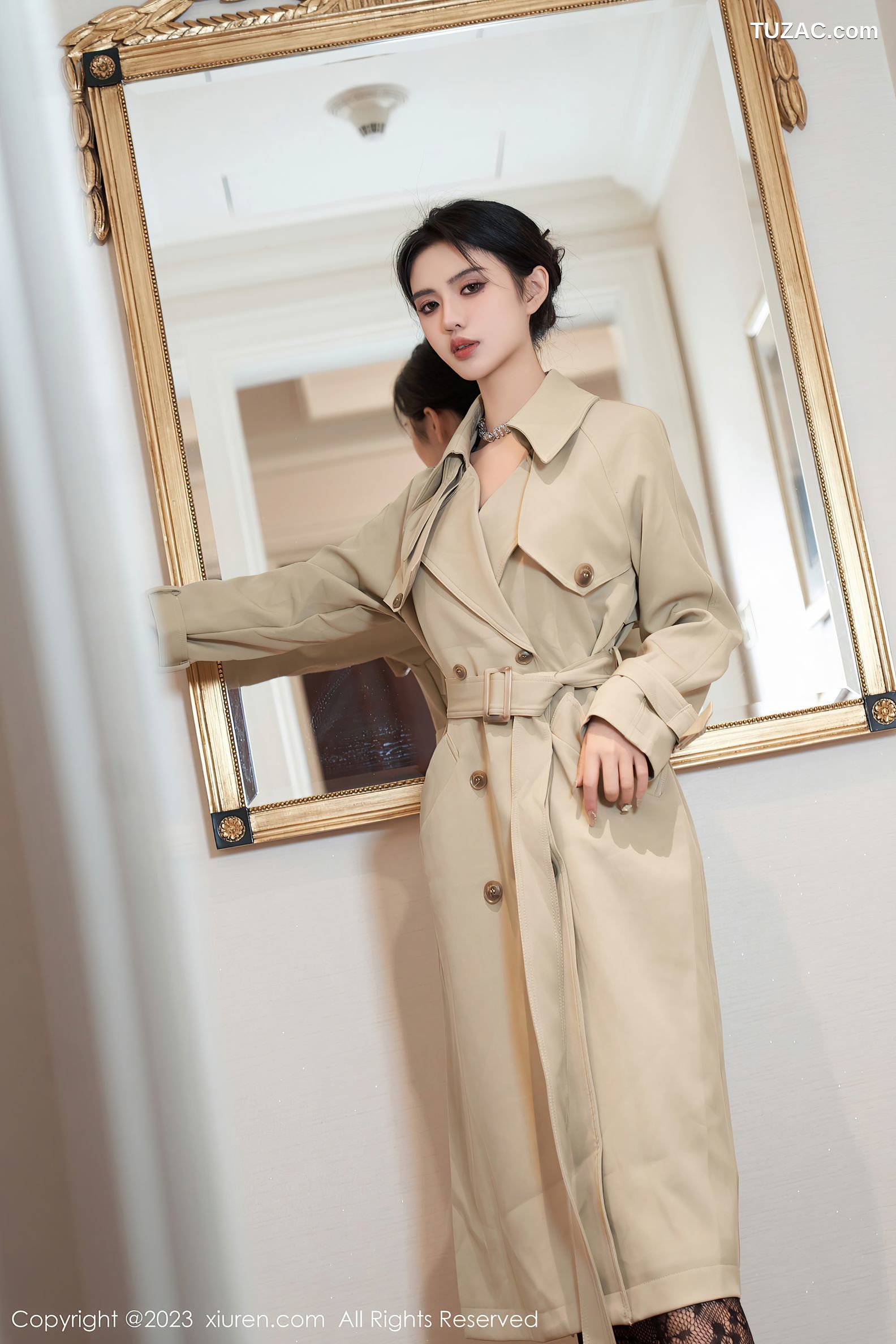 XiuRen秀人网-7491-浅浅Danny-黑色蕾丝情趣内衣黑丝-2023.10.11