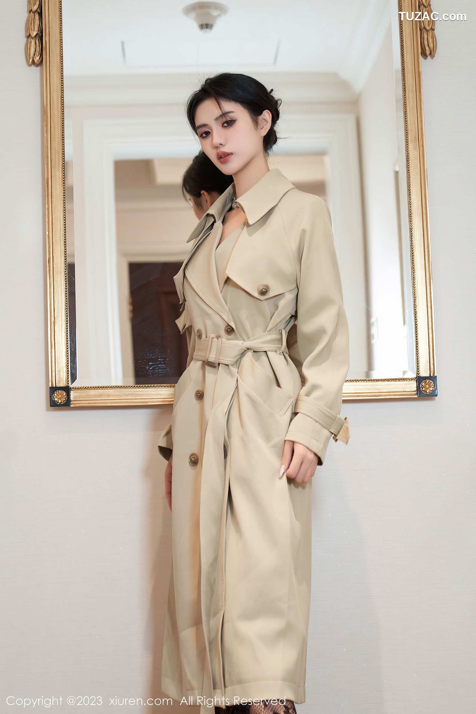 XiuRen秀人网-7491-浅浅Danny-黑色蕾丝情趣内衣黑丝-2023.10.11