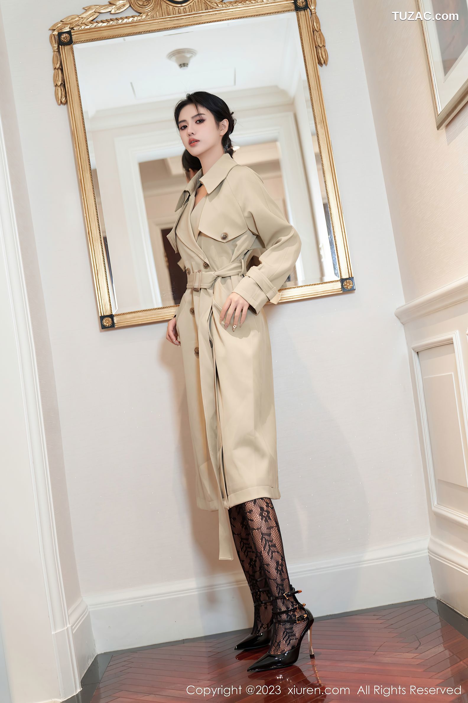 XiuRen秀人网-7491-浅浅Danny-黑色蕾丝情趣内衣黑丝-2023.10.11