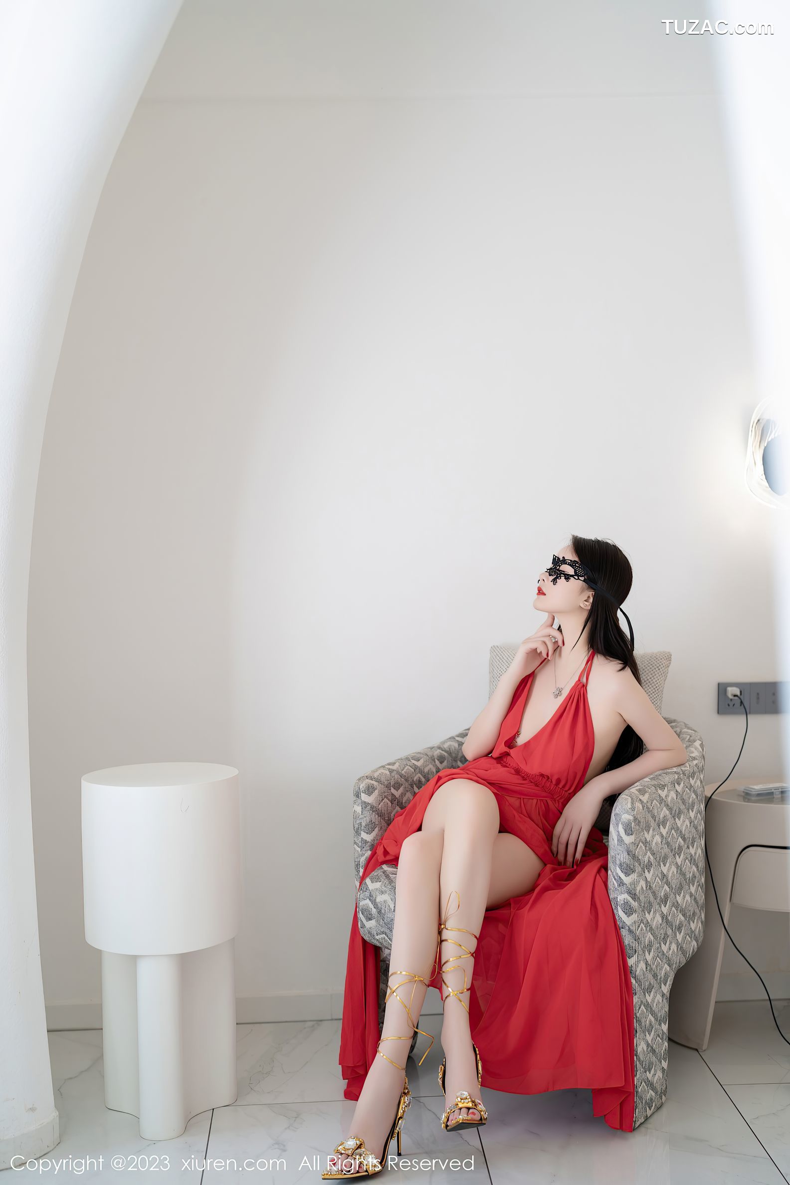 XiuRen秀人网-7517-summer宝宝-红色露肩连衣长裙-2023.10.17