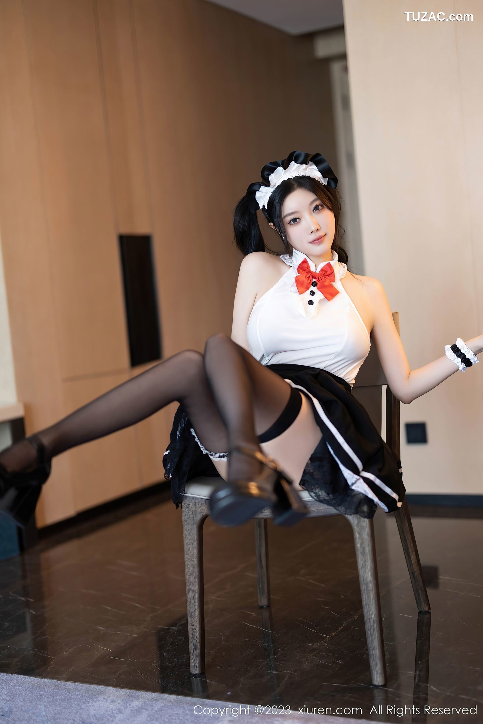 XiuRen秀人网-7590-杨晨晨Yome-黑丝女仆白蕾丝女仆-2023.10.31