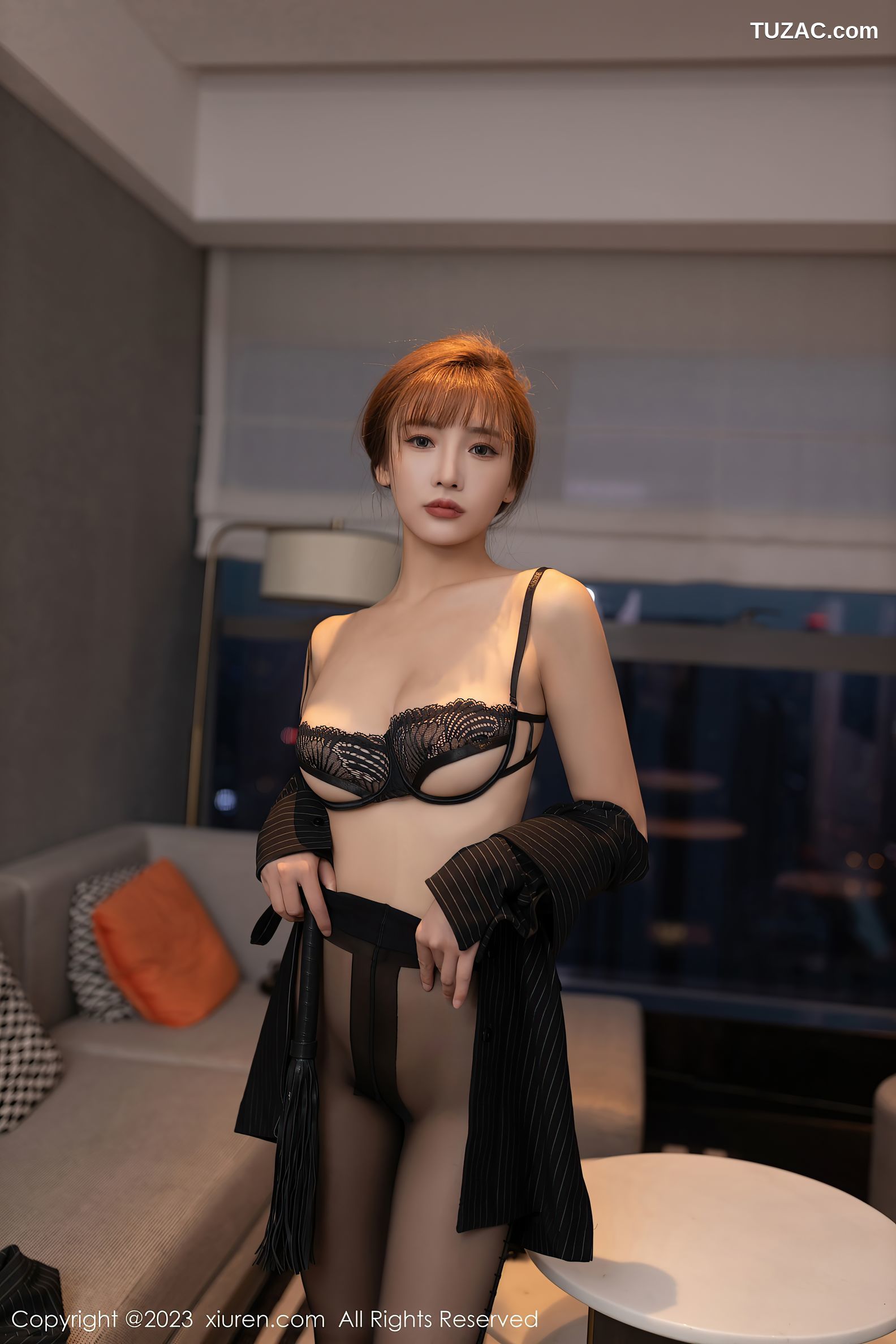 XiuRen秀人网-7675-陆萱萱-黑色OL裙装黑丝-2023.11.16