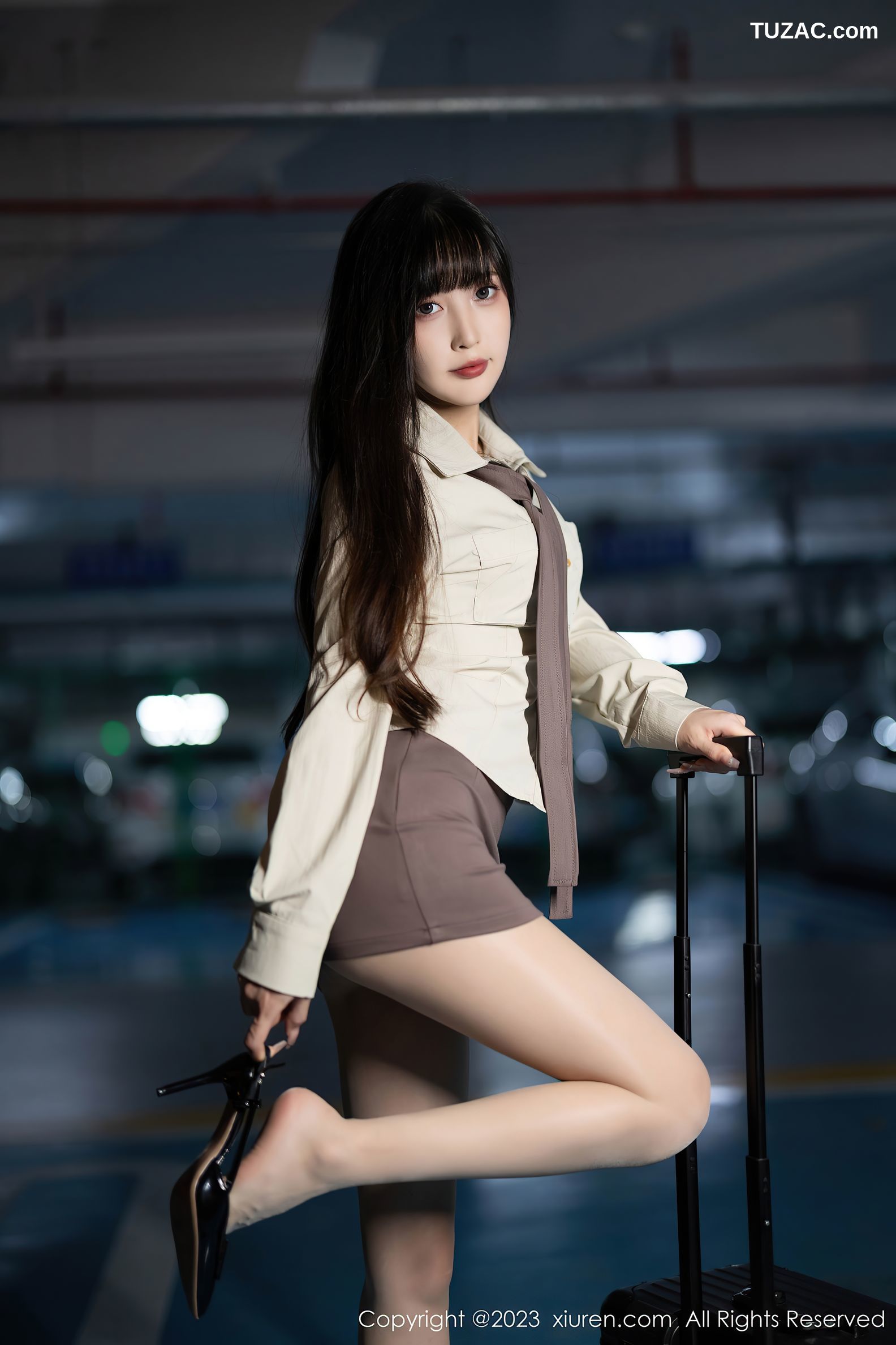 XiuRen秀人网-7745-林星阑-衬衫短裙空姐制服原色丝袜-2023.11.30