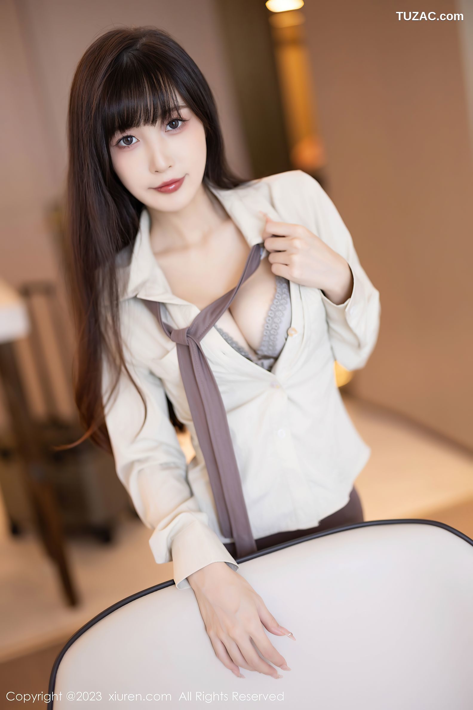 XiuRen秀人网-7745-林星阑-衬衫短裙空姐制服原色丝袜-2023.11.30