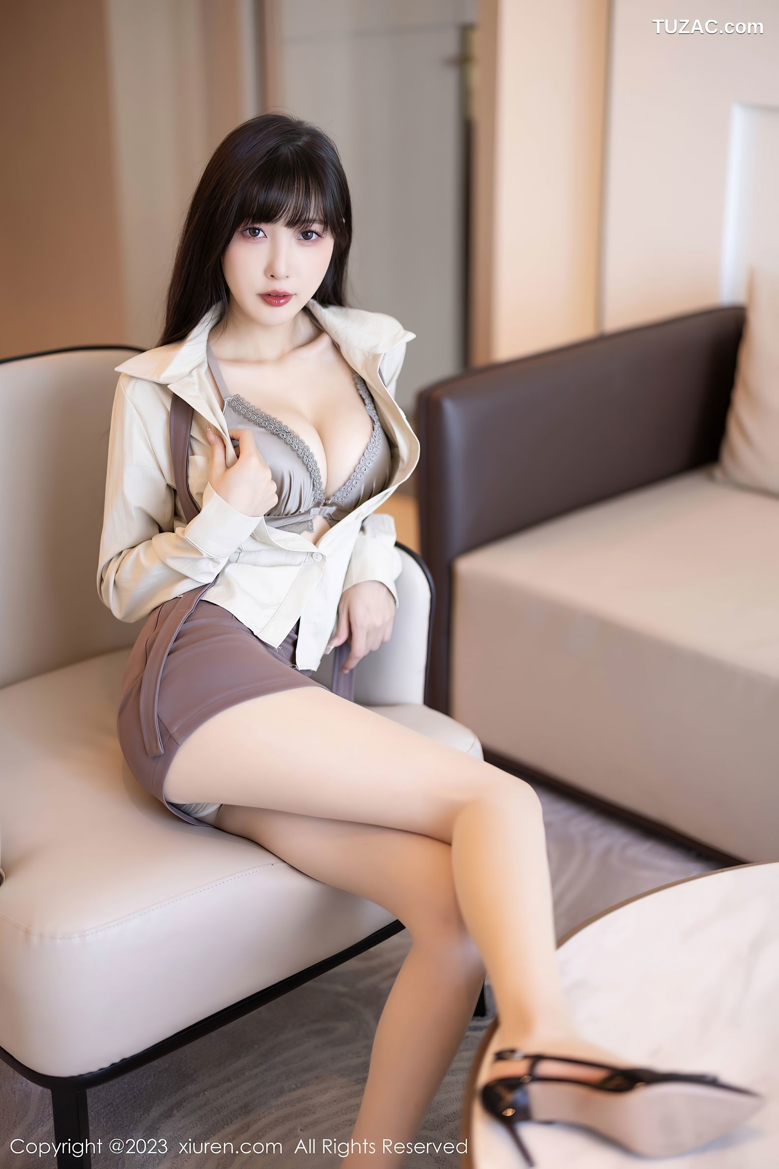 XiuRen秀人网-7745-林星阑-衬衫短裙空姐制服原色丝袜-2023.11.30