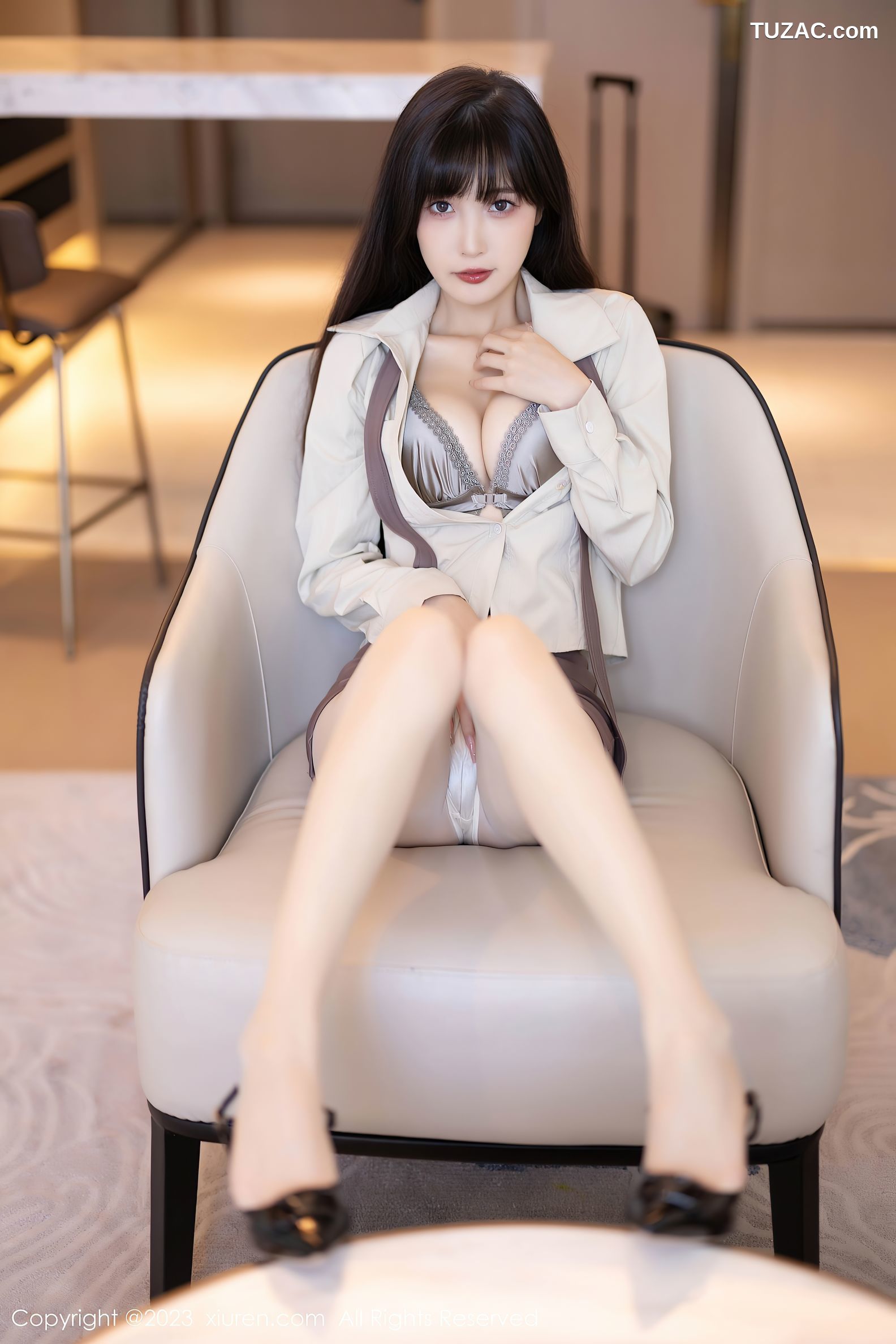 XiuRen秀人网-7745-林星阑-衬衫短裙空姐制服原色丝袜-2023.11.30