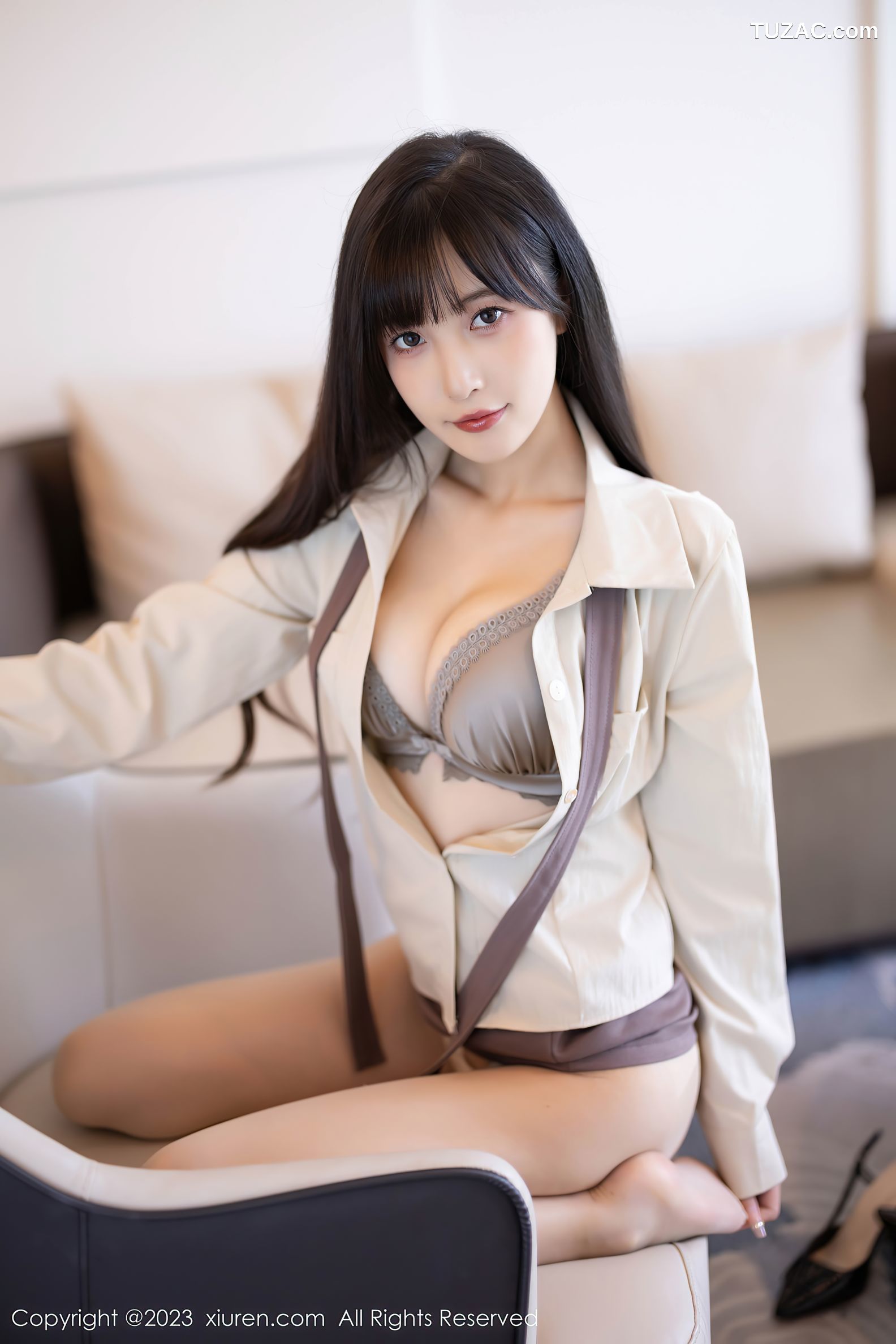 XiuRen秀人网-7745-林星阑-衬衫短裙空姐制服原色丝袜-2023.11.30