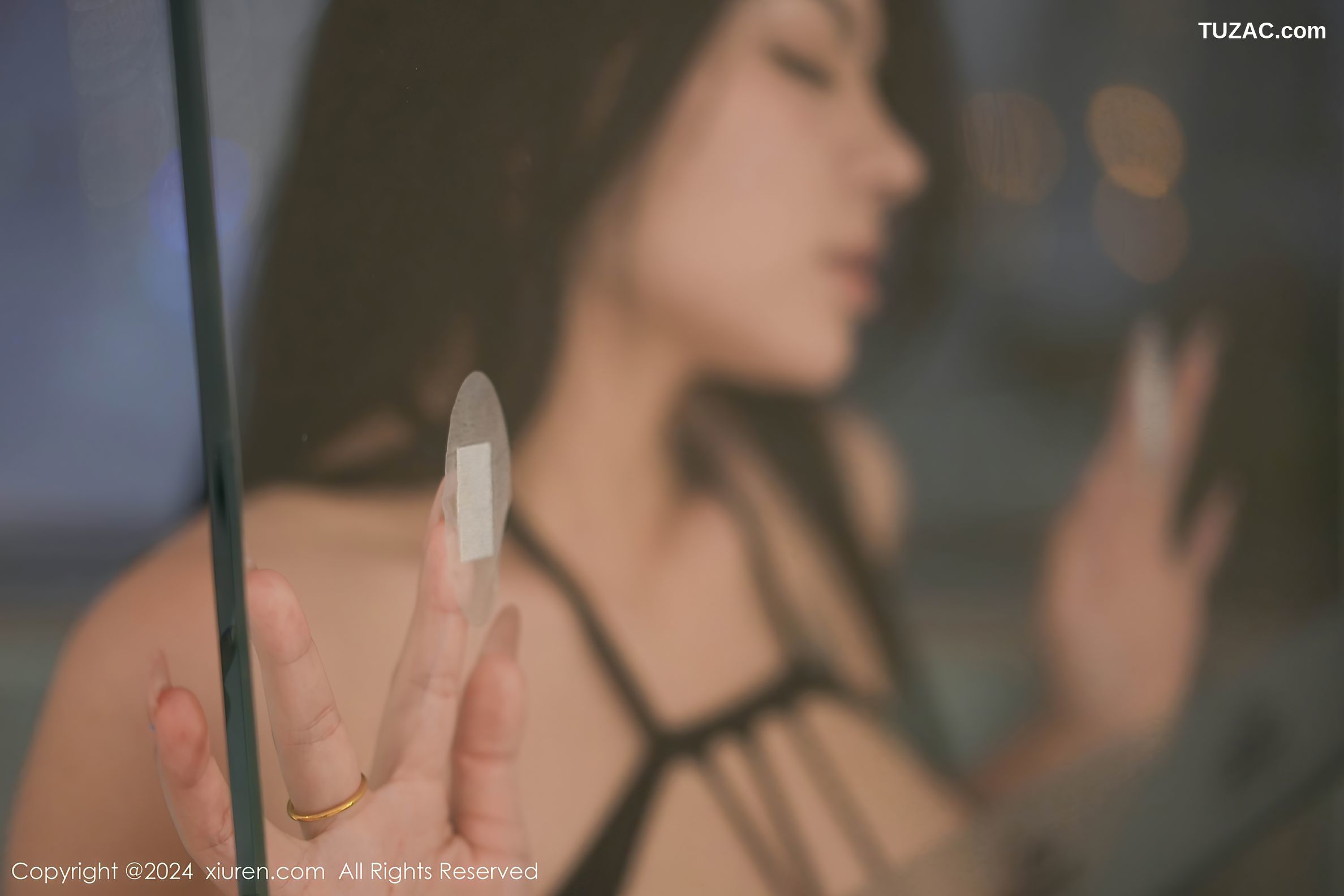 XiuRen秀人网-7908-媛宝儿boa-黑色薄纱情趣内衣黑丝爆乳-2024.01.04