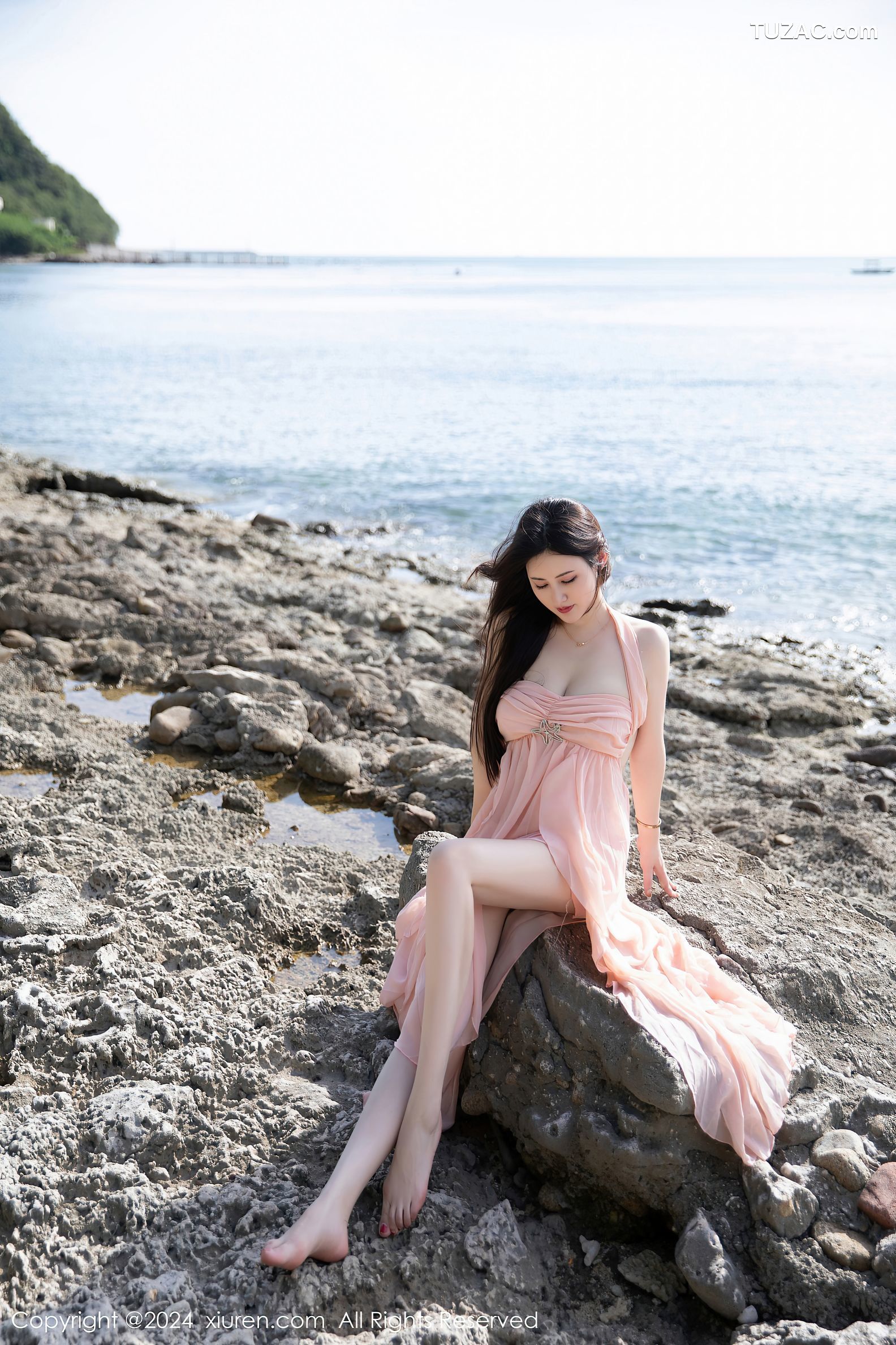 XiuRen秀人网-7948-诗诗kiki-粉色低胸礼服长裙浅粉色内衣-2024.01.11