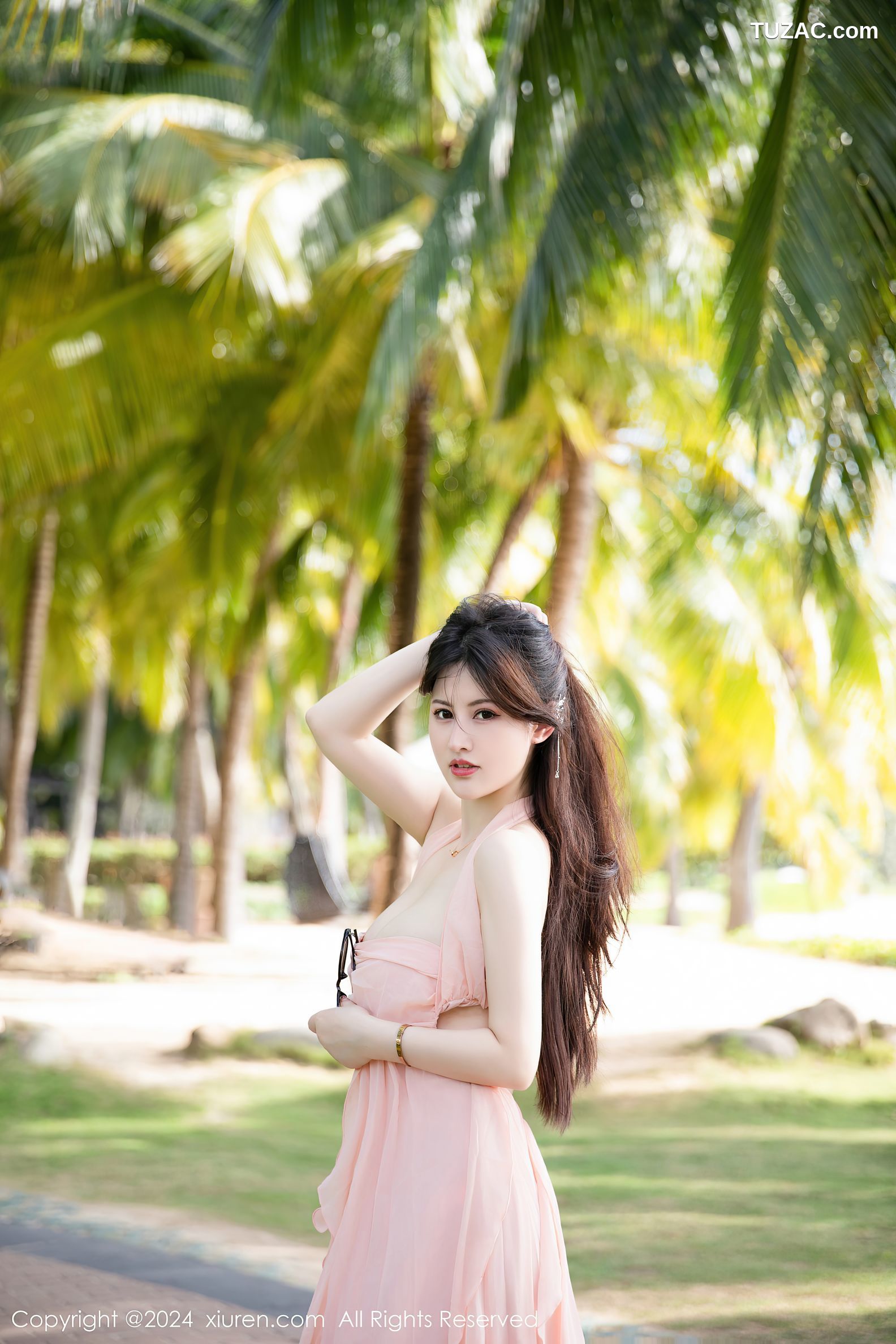 XiuRen秀人网-7948-诗诗kiki-粉色低胸礼服长裙浅粉色内衣-2024.01.11