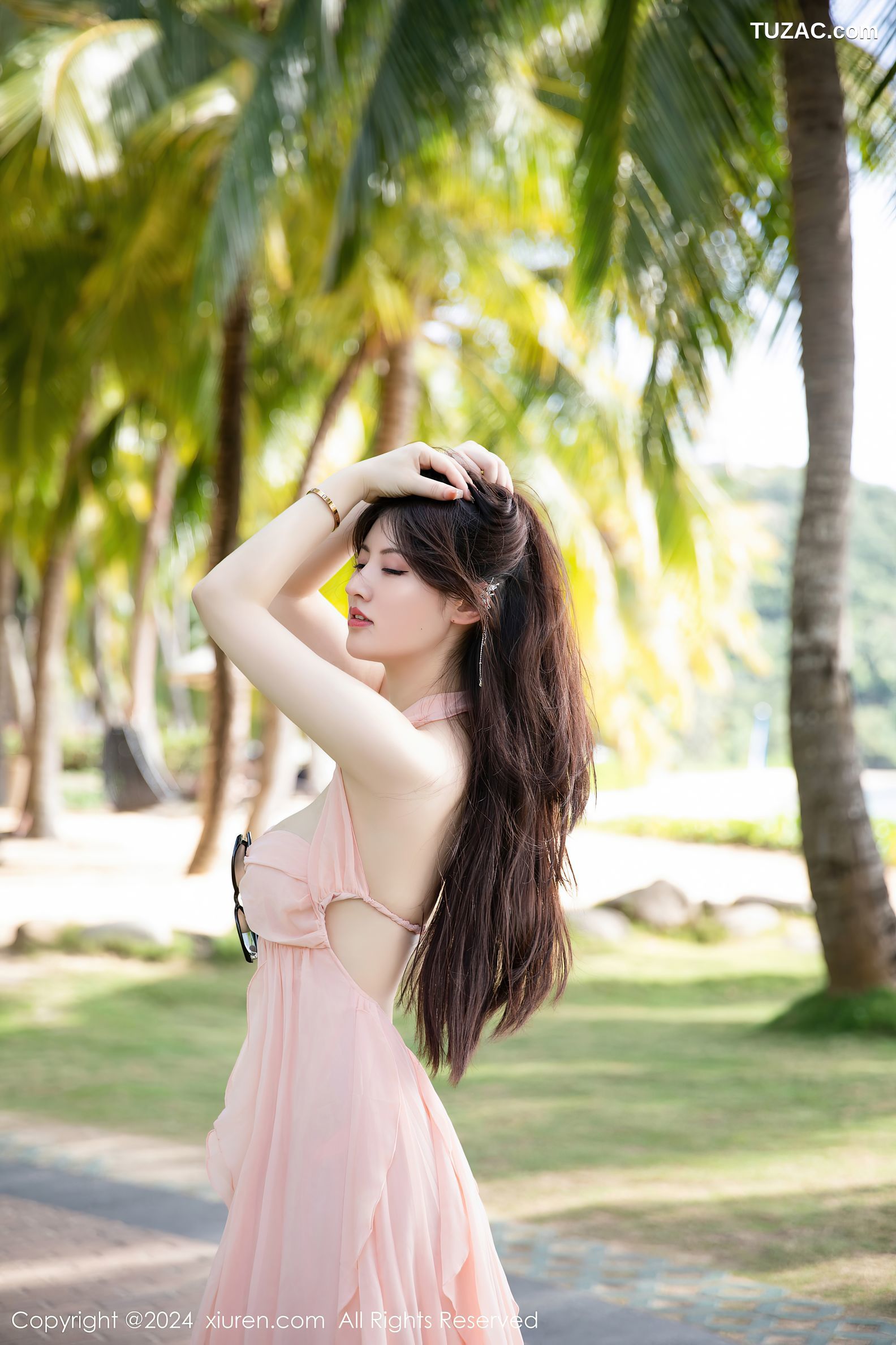 XiuRen秀人网-7948-诗诗kiki-粉色低胸礼服长裙浅粉色内衣-2024.01.11