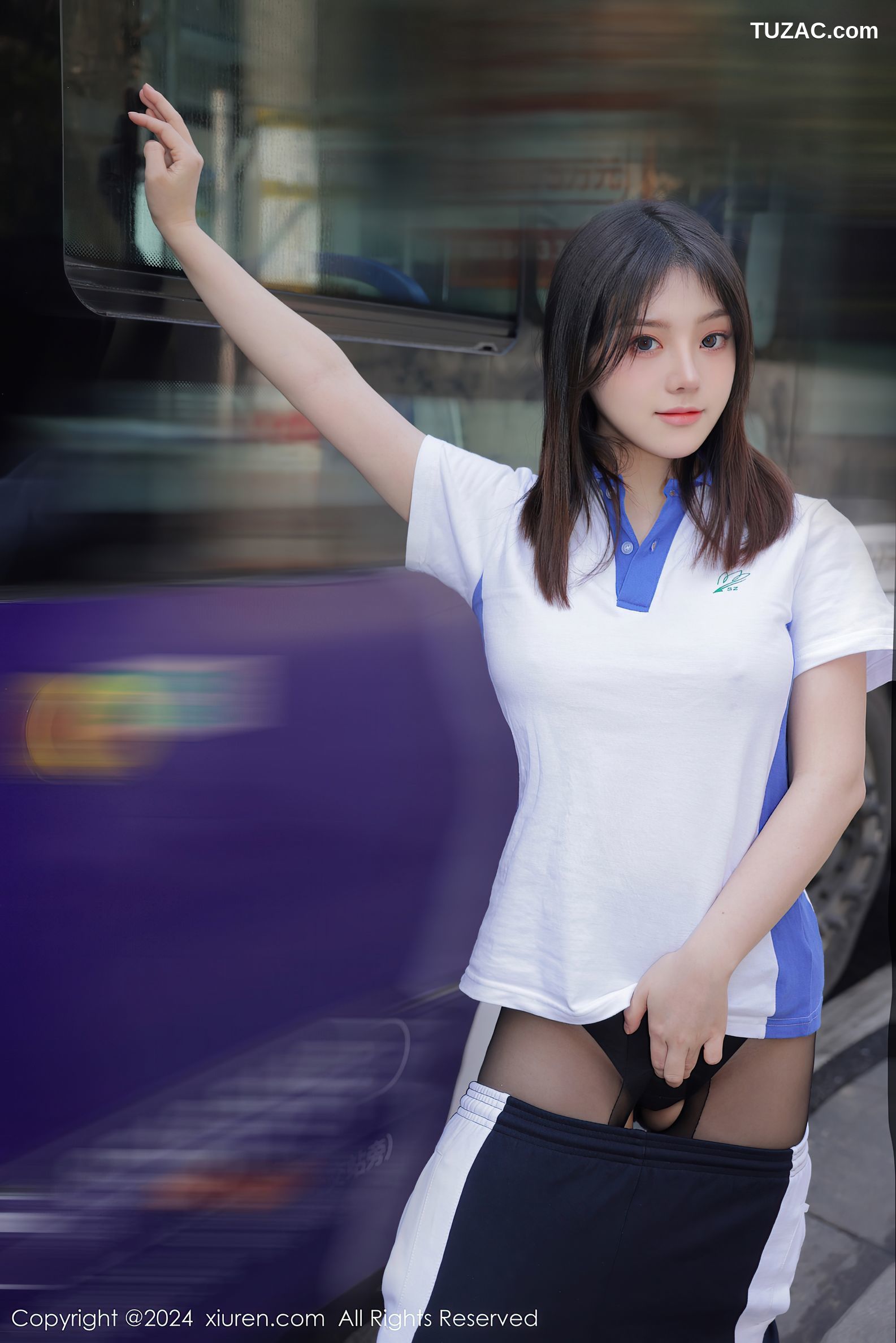 XiuRen秀人网-7994-豆瓣酱-蓝白运动学生装黑丝-2024.01.19