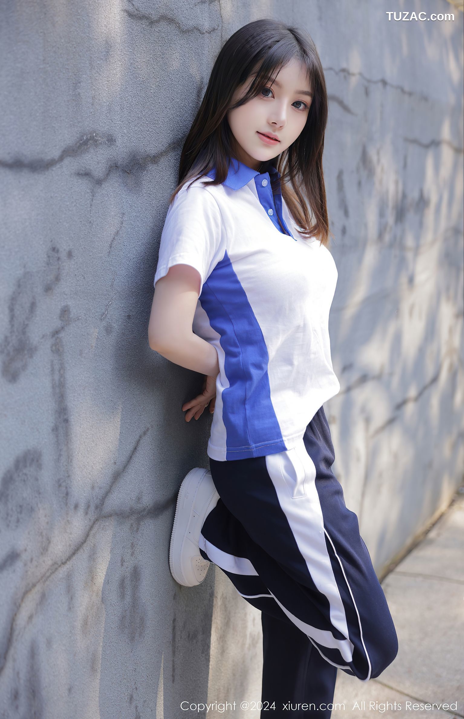 XiuRen秀人网-7994-豆瓣酱-蓝白运动学生装黑丝-2024.01.19