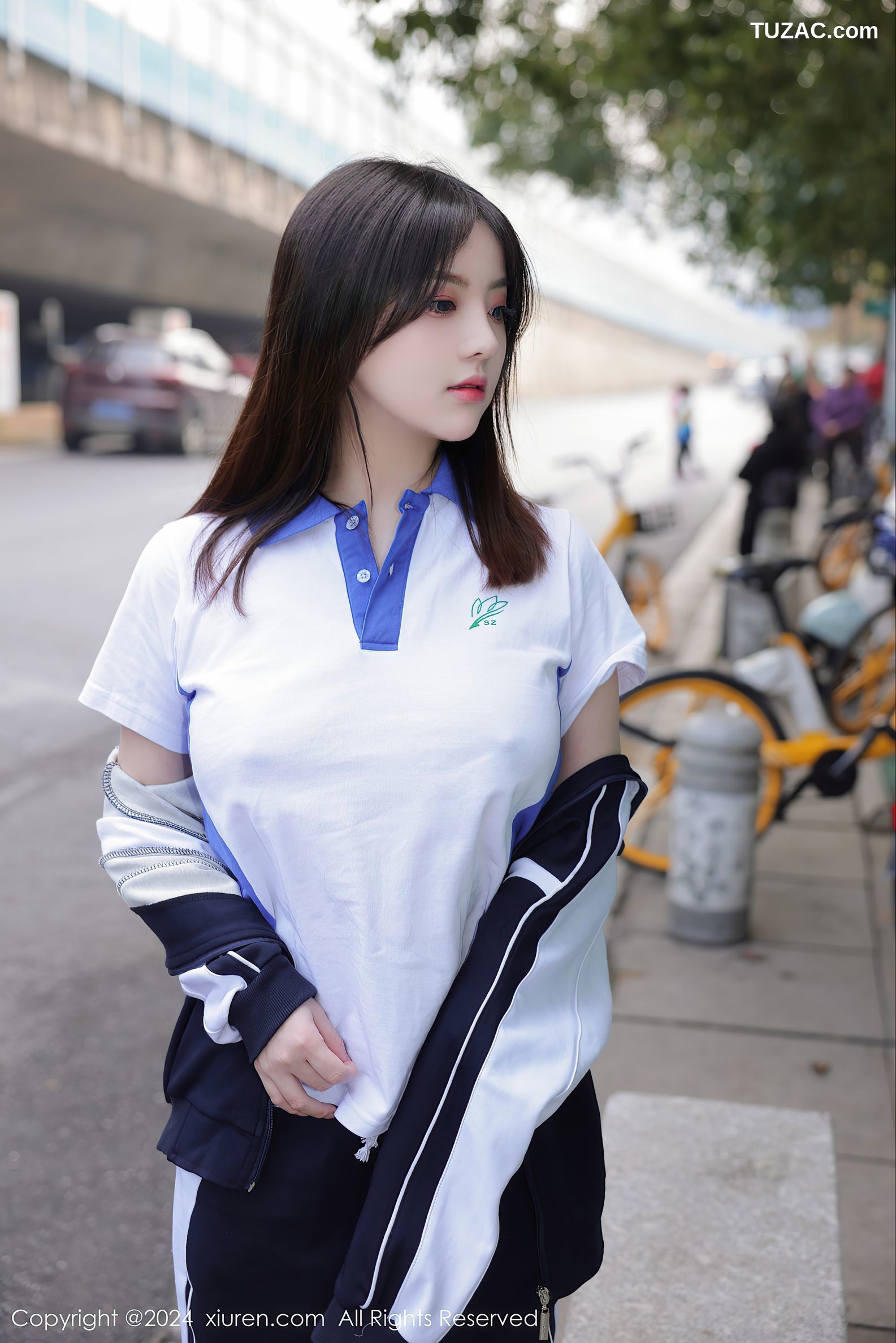 XiuRen秀人网-7994-豆瓣酱-蓝白运动学生装黑丝-2024.01.19