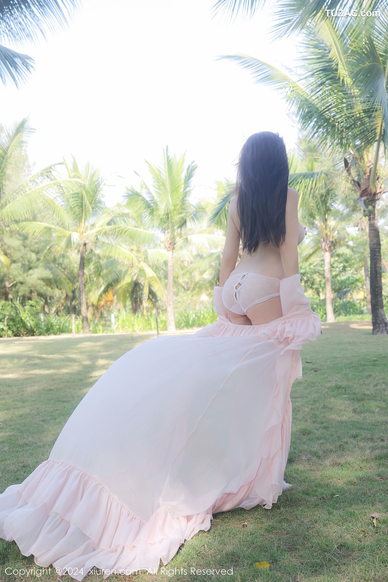 XiuRen秀人网-8007-小薯条nienie-户外淡粉色长裙真空爆乳-2024.01.23