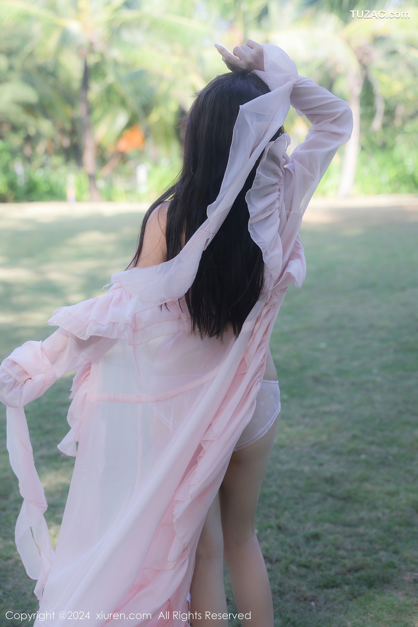 XiuRen秀人网-8007-小薯条nienie-户外淡粉色长裙真空爆乳-2024.01.23