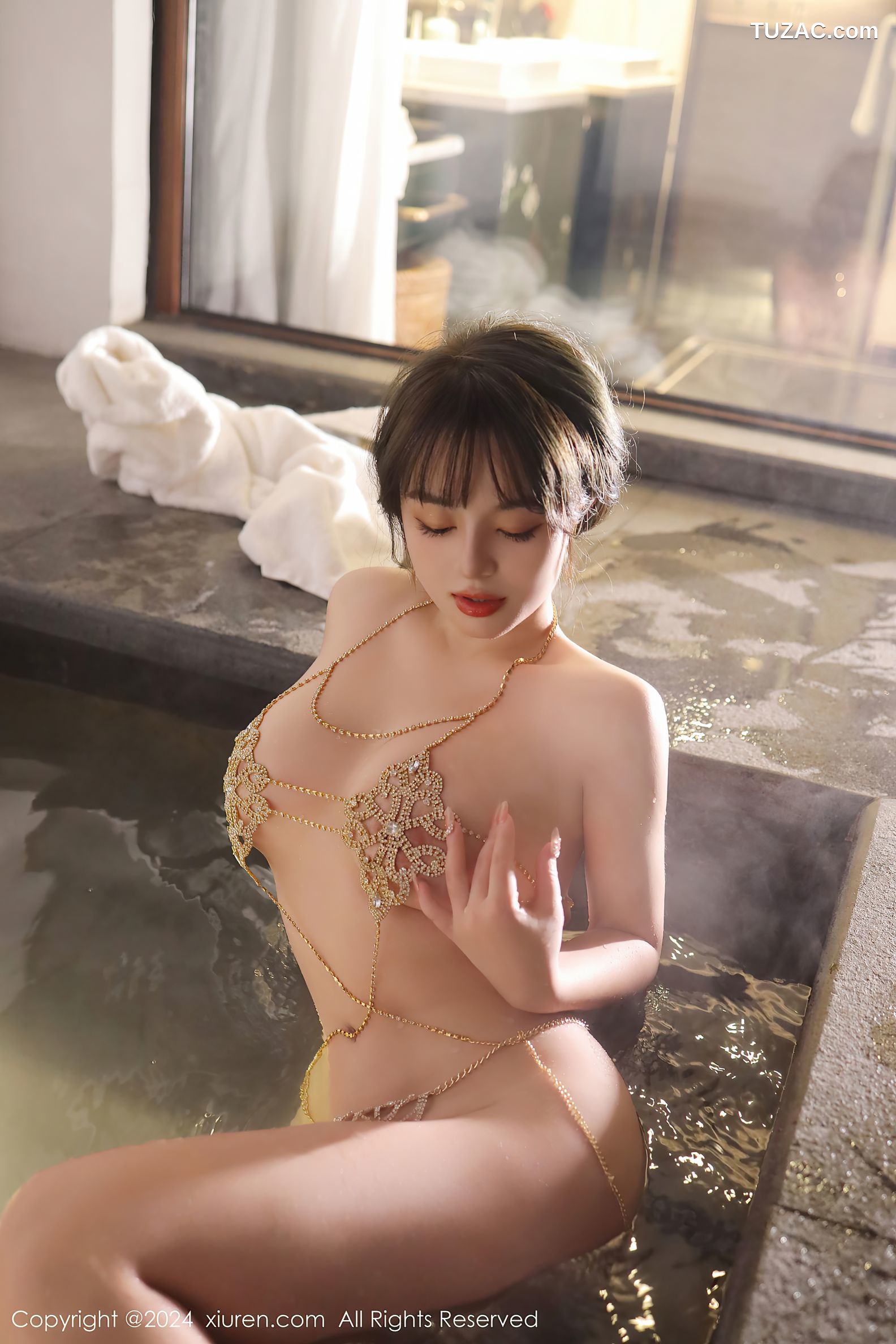 XiuRen秀人网-8075-沈思怡-珠链情趣内衣温泉爆乳-2024.02.06