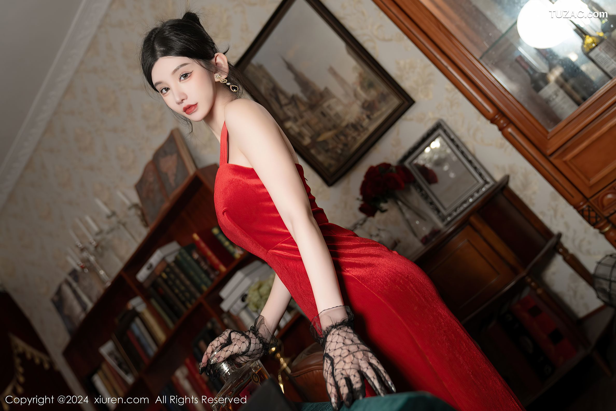 XiuRen秀人网-8097-周于希Sally-荷官角色扮演红裙黑丝-2024.02.08