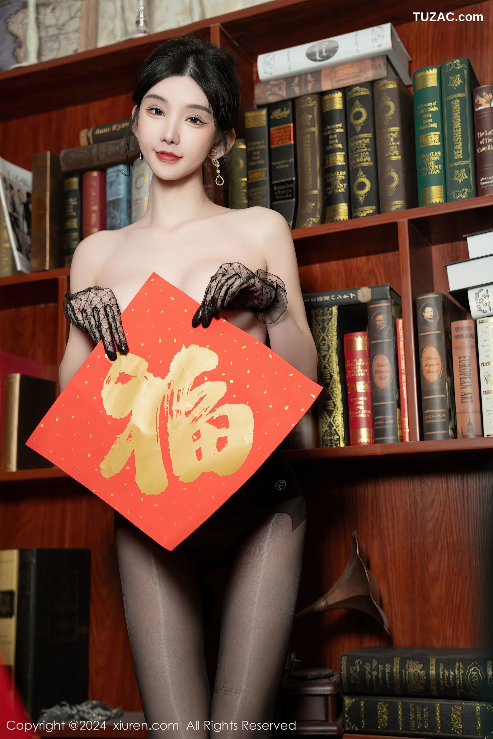 XiuRen秀人网-8097-周于希Sally-荷官角色扮演红裙黑丝-2024.02.08