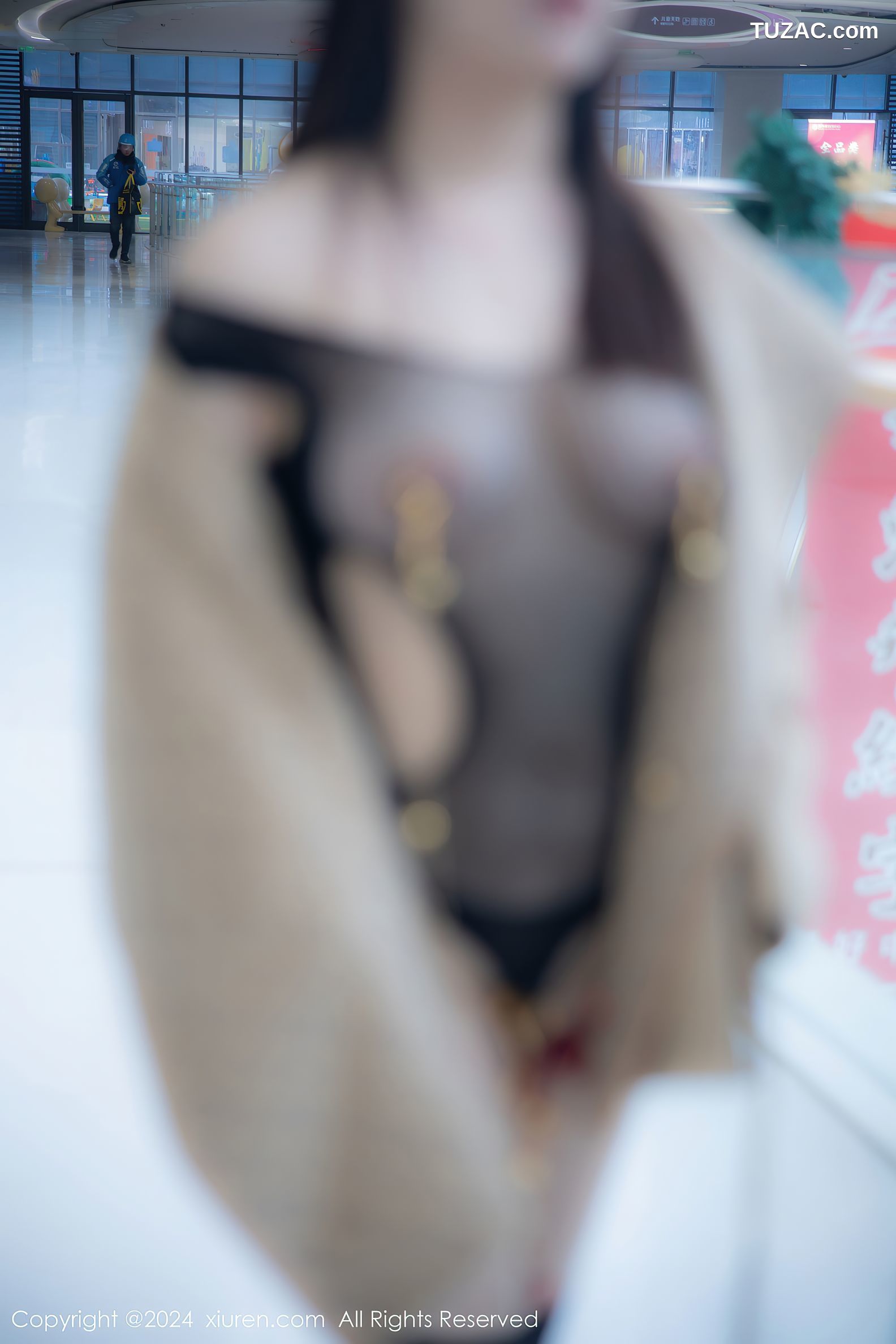 XiuRen秀人网-8099-豆瓣酱-模特合集-商场透视黑纱情趣内衣露出-2024.02.08