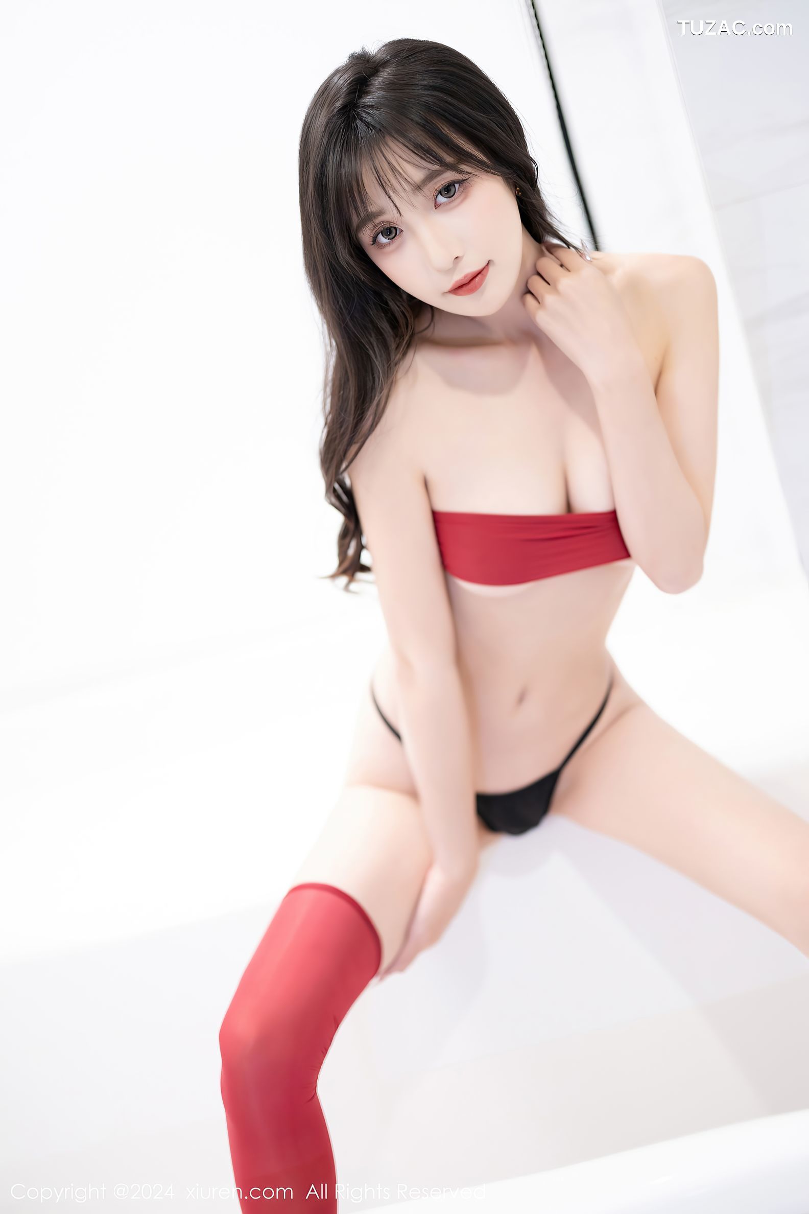 XiuRen秀人网-8116-林星阑-红背心黑短裙黑丝黑蕾丝内衣-2024.02.20